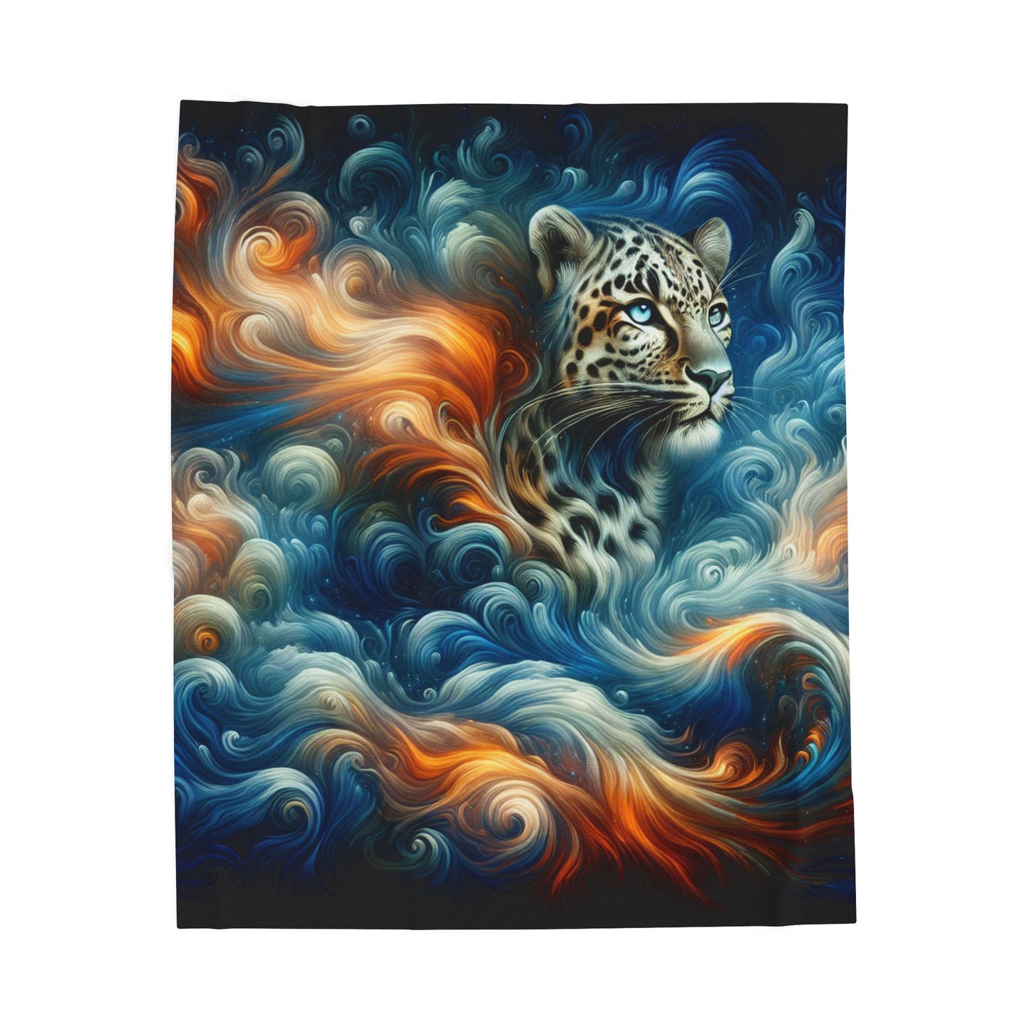 Feline in a Whirlwind of Shades - Plush Blanket