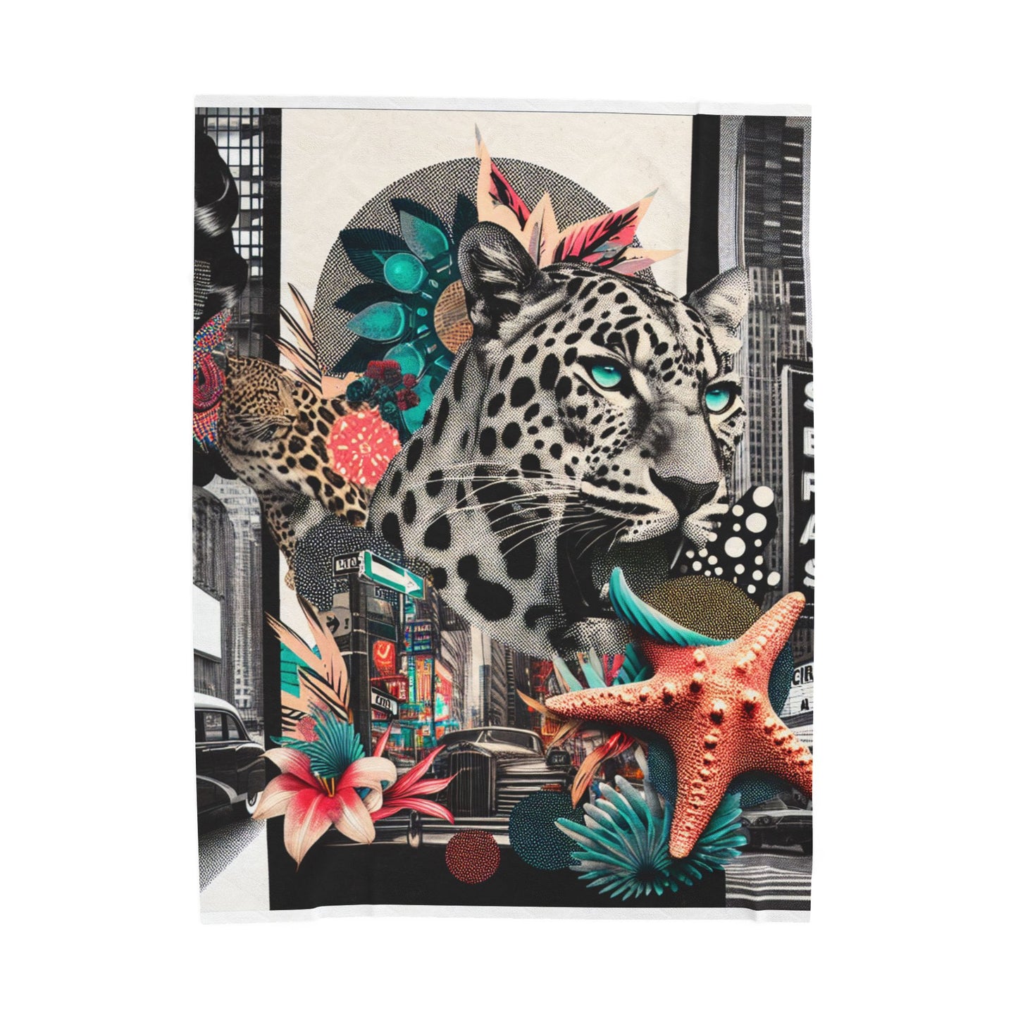 Leopard's Realm in the City Jungle - Plush Blanket