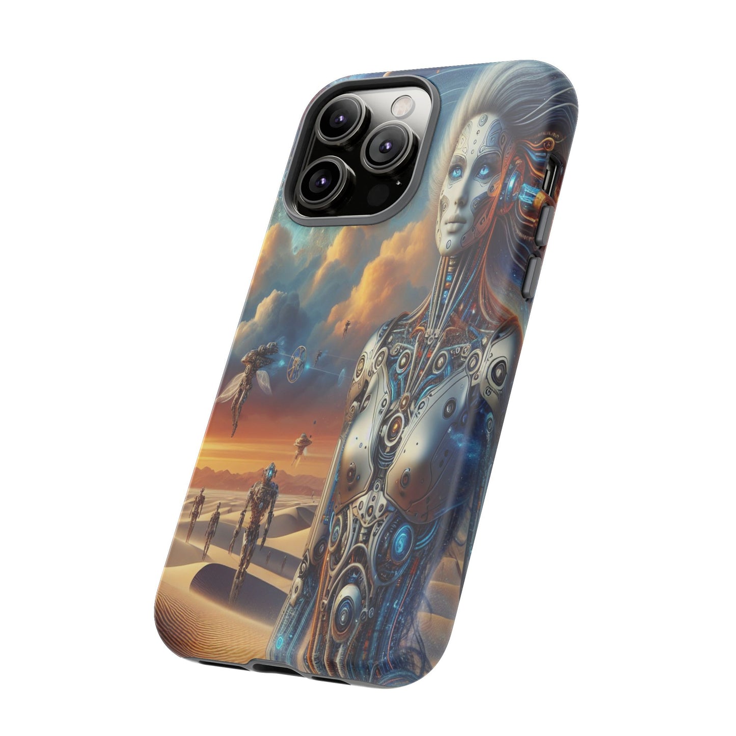 Protective Futuristic Wanderers in the Dunes Iphone Case Compatible With Iphone 16 15 14 - Phone Cover