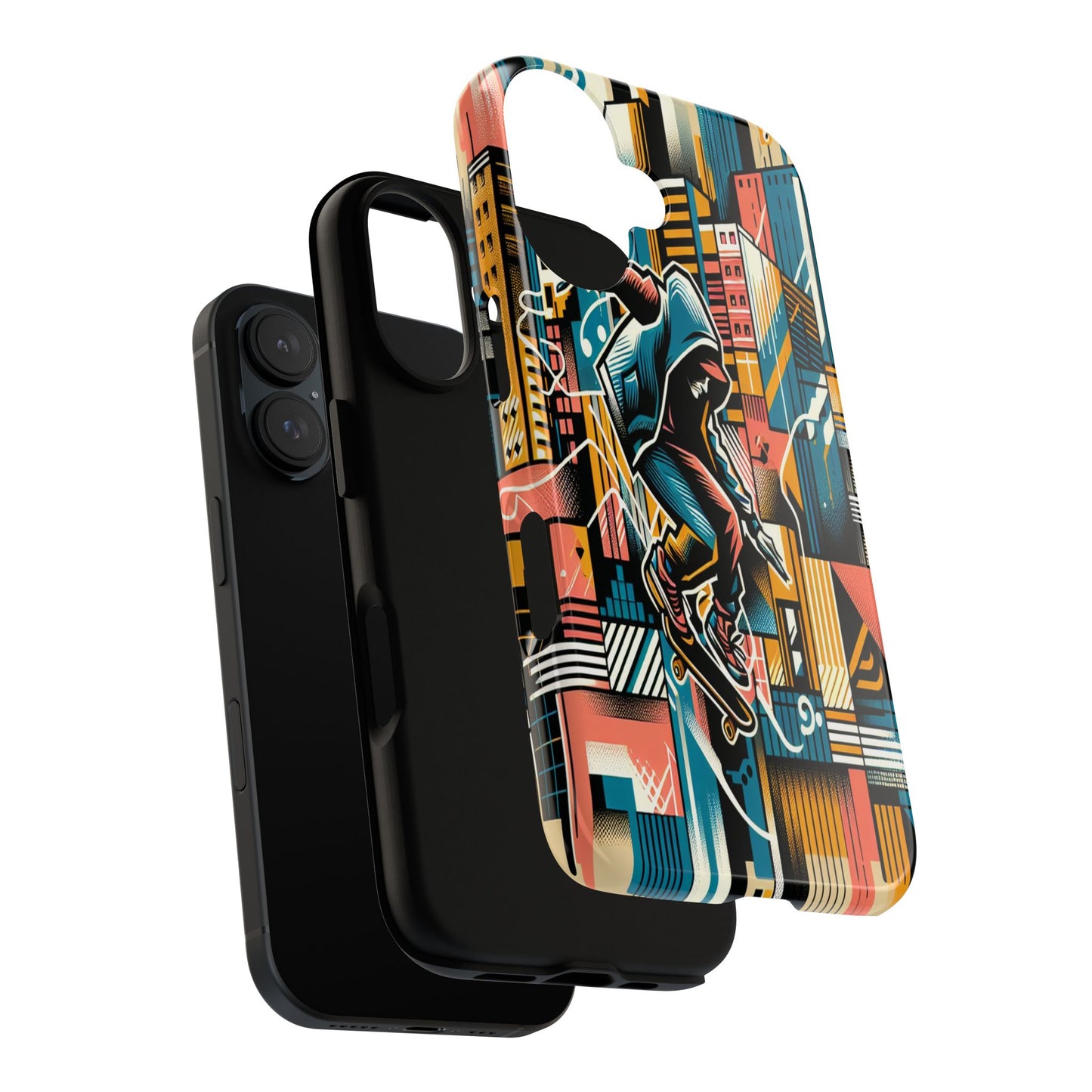 Skater in the Cityscape - Phone Case