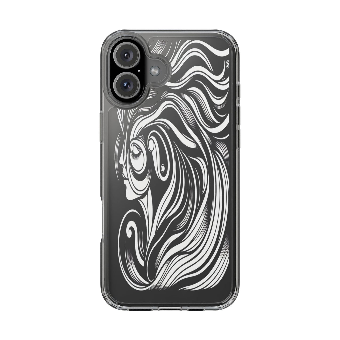 Transparent Flowing Contours Iphone Case Compatible With Iphone 16 15 14 - Clear Phone Cover