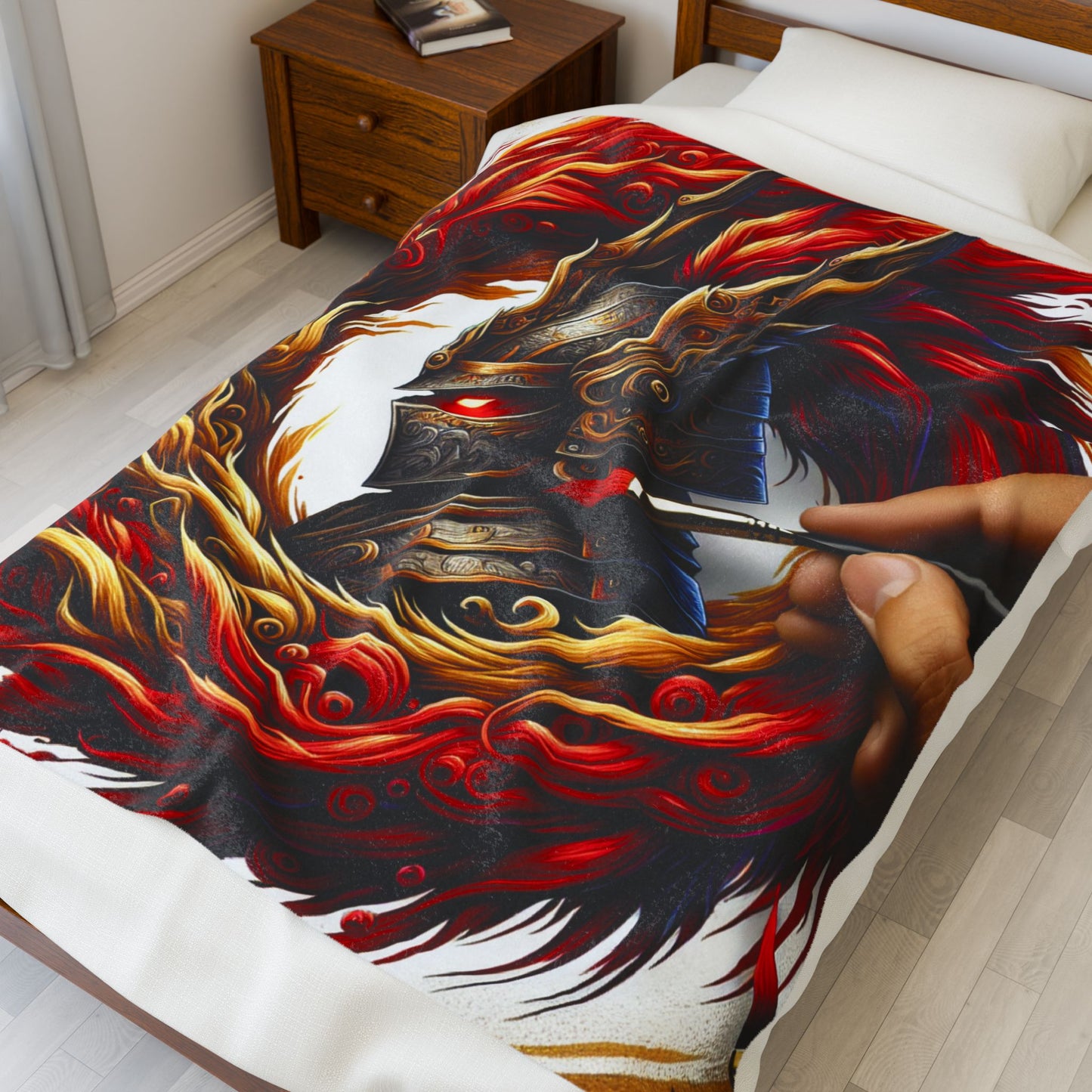Knight's Fiery Creation - Plush Blanket