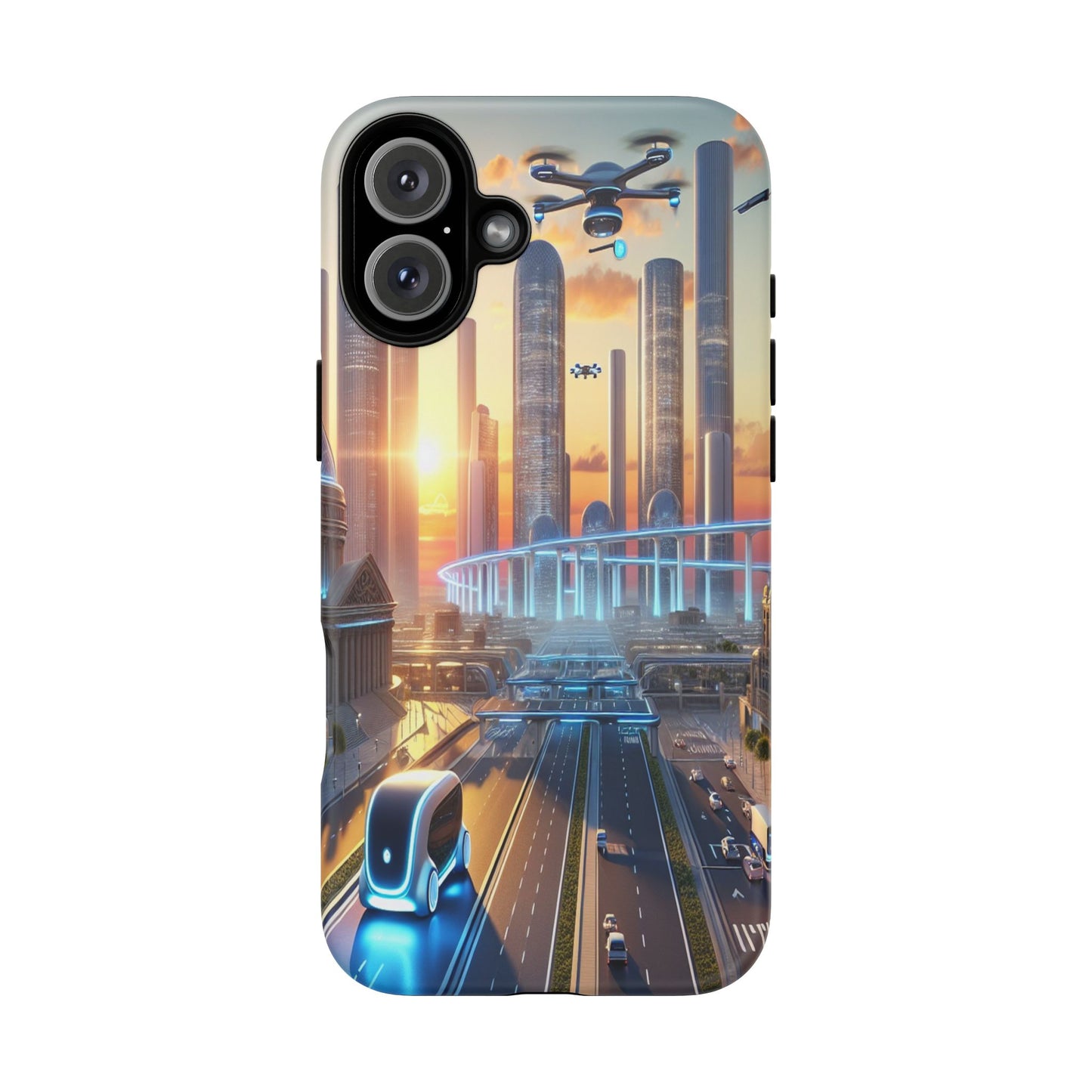 Futuristic Cityscape Unveiled - Phone Case