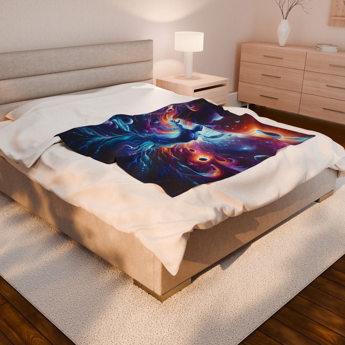 Majestic Cosmos Unleashed - Plush Blanket