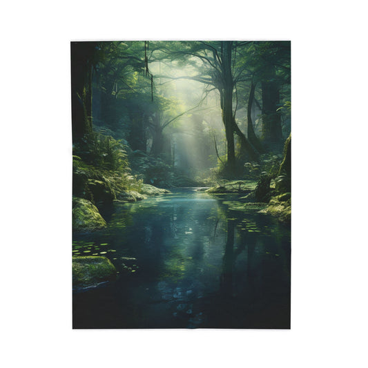 Forest Whisperings at Dawn- Plush Blanket