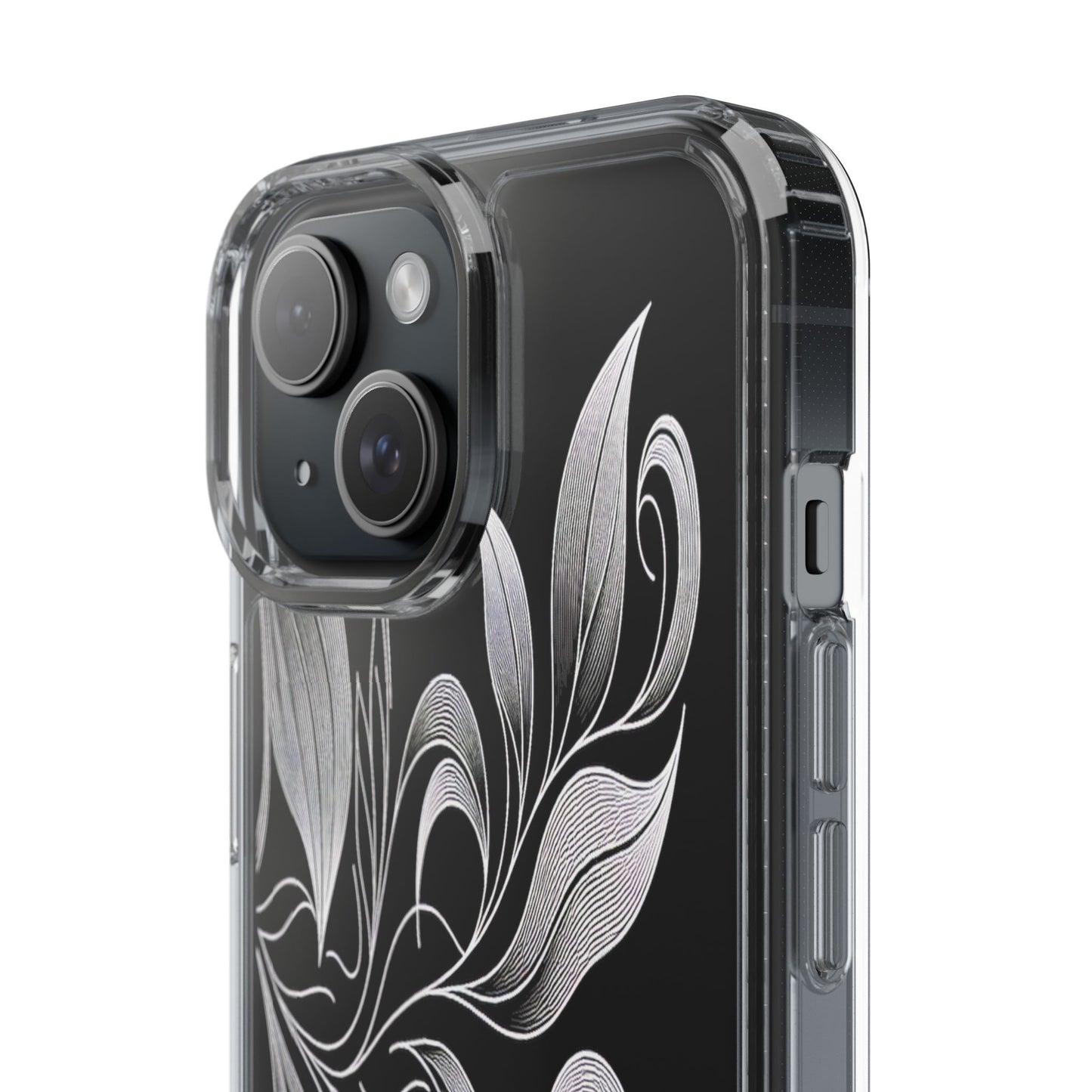 Transparent Nature's Embrace in Linework Iphone Case Compatible With Iphone 16 15 14 - Clear Phone Cover