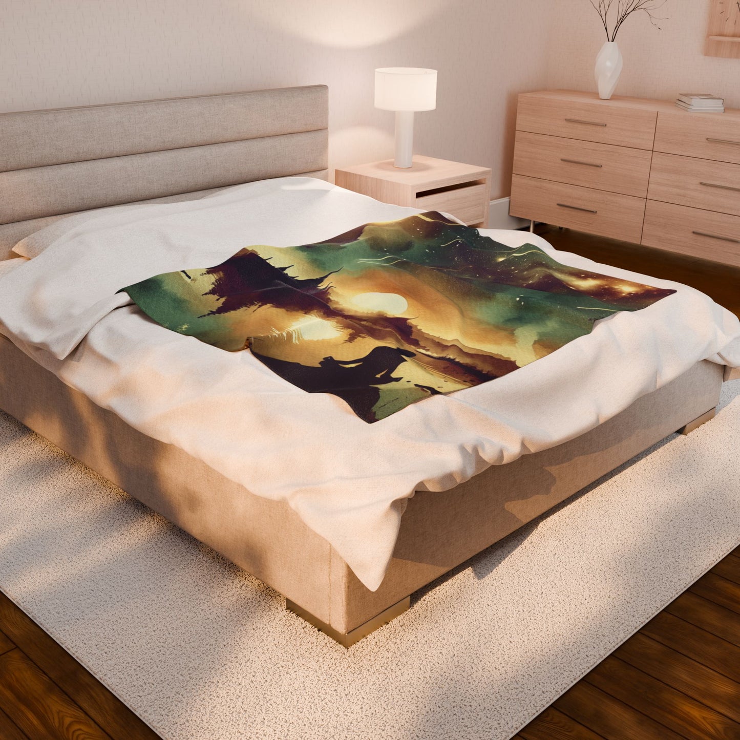 Celestial Reflections At Dusk - Plush Blanket