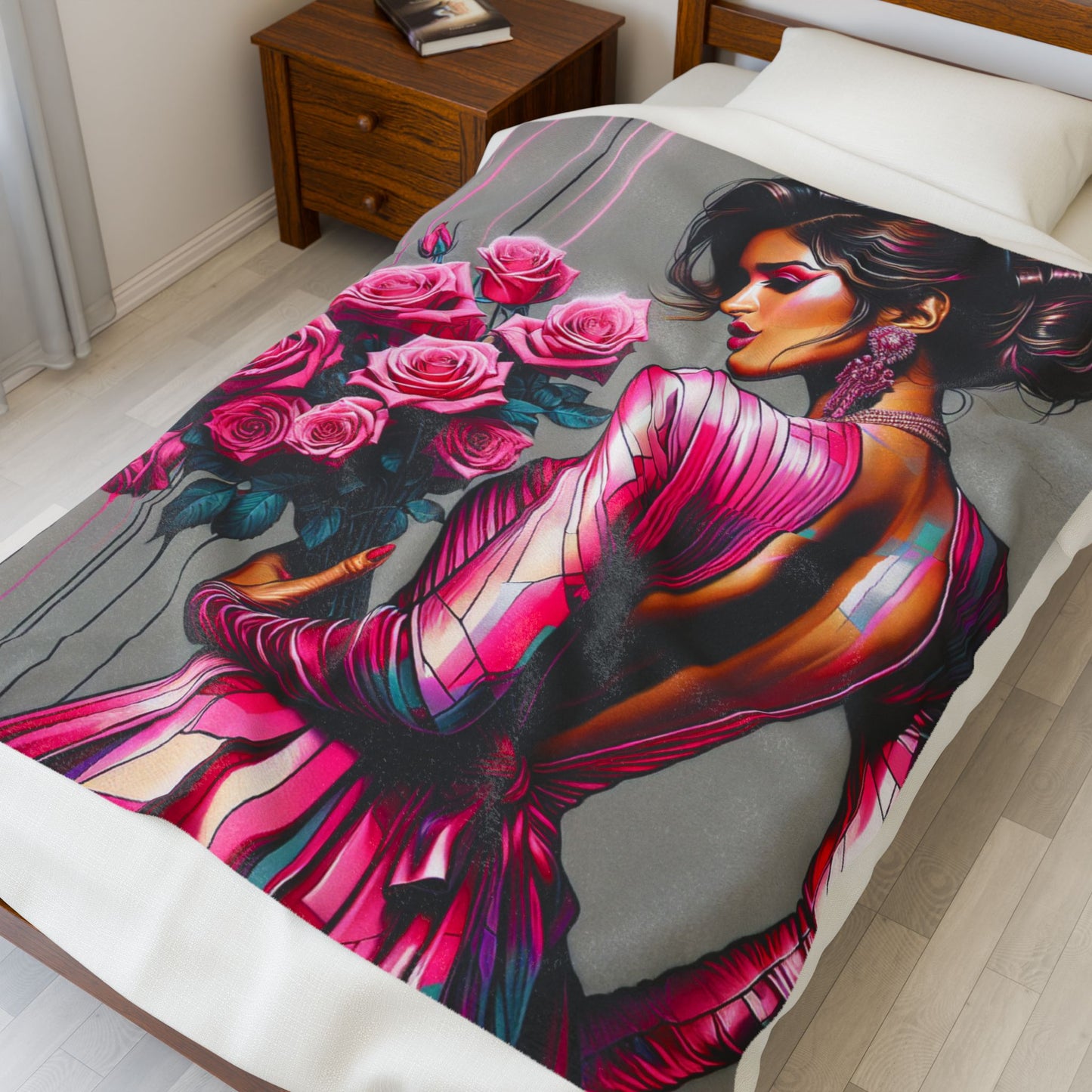 Pink Elegance Unveiled - Plush Blanket