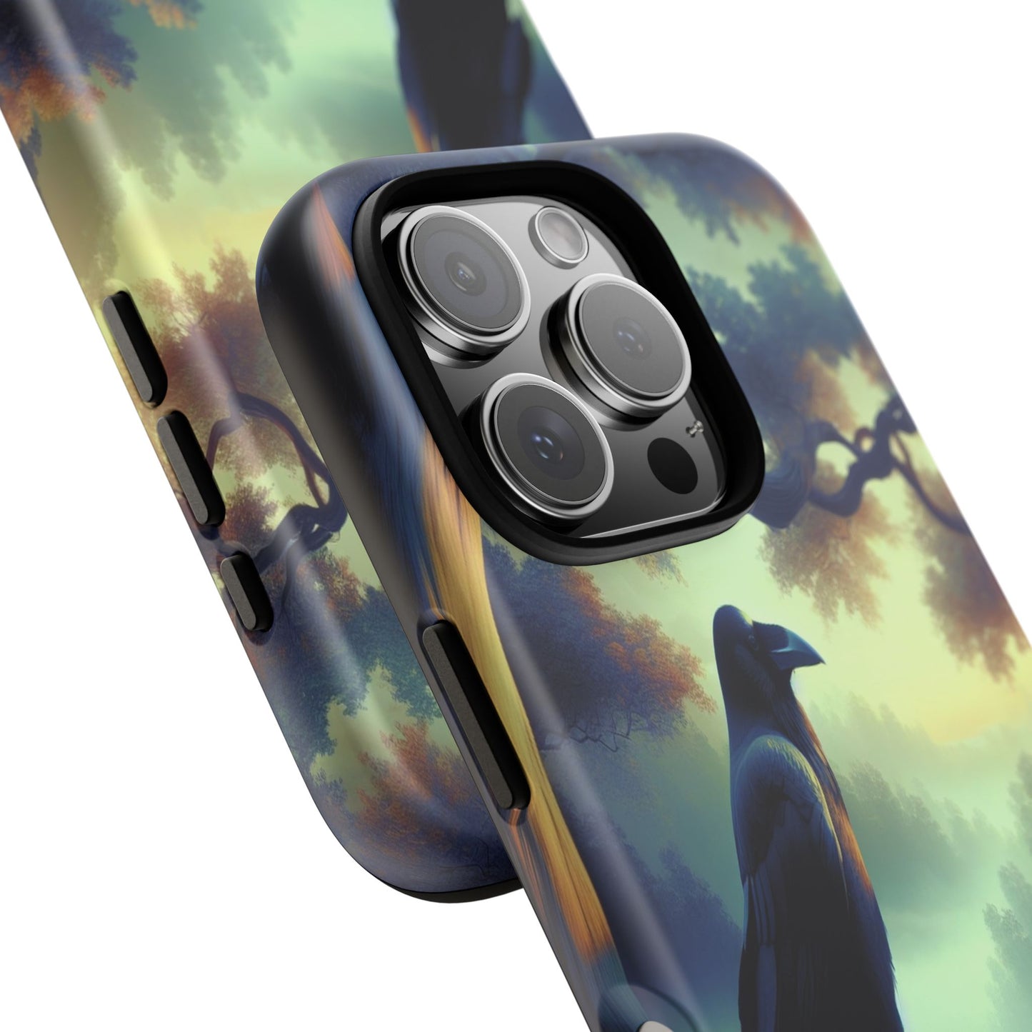Raven in the Misty Forest - Phone Case