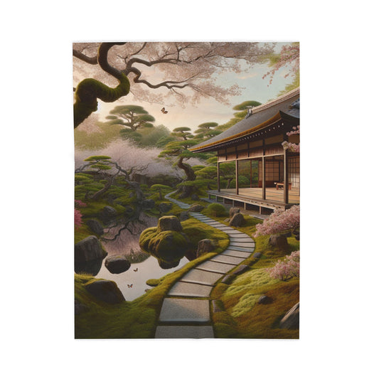 Tranquil Garden Pathway- Plush Blanket