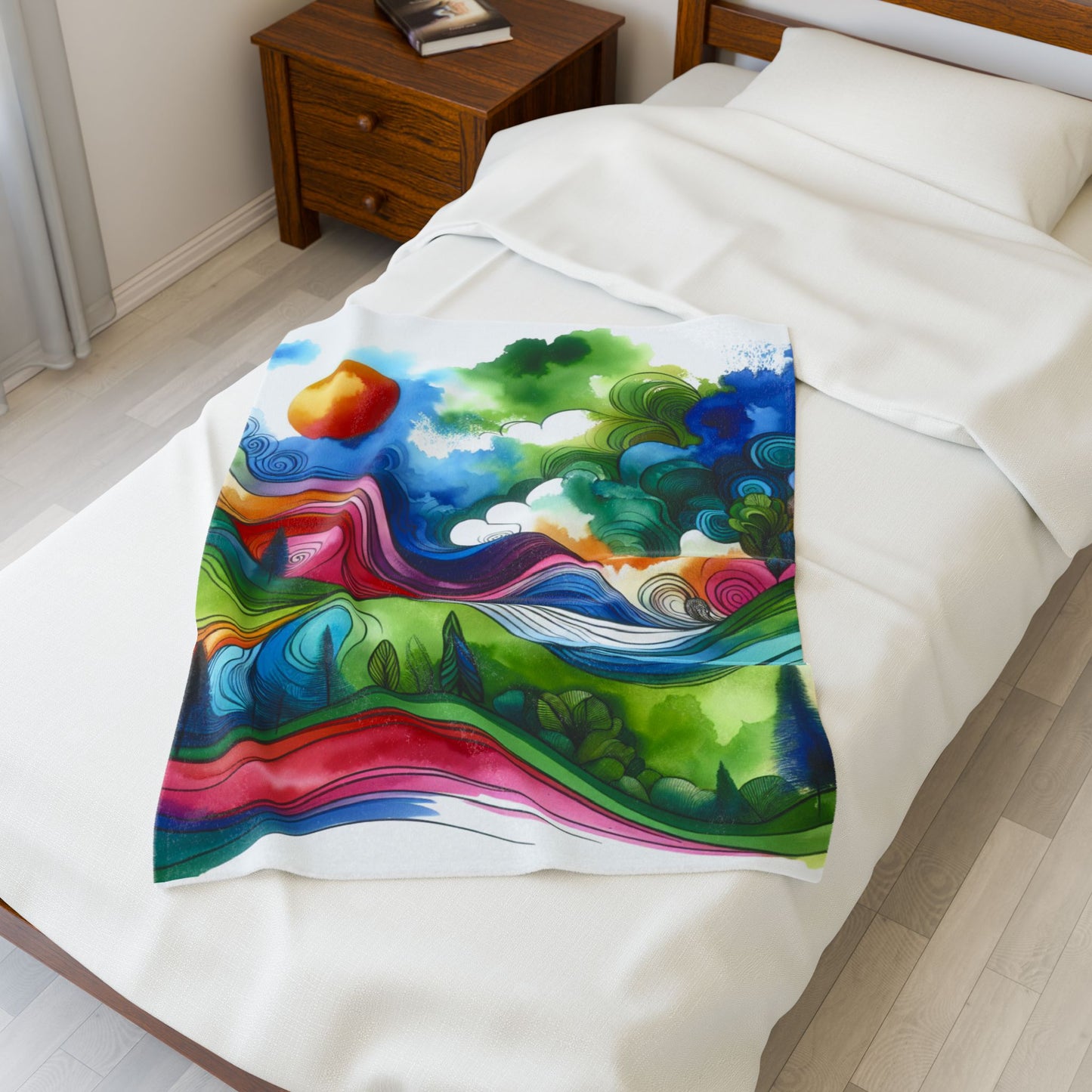 Flowing Hills and Vibrations - Plush Blanket