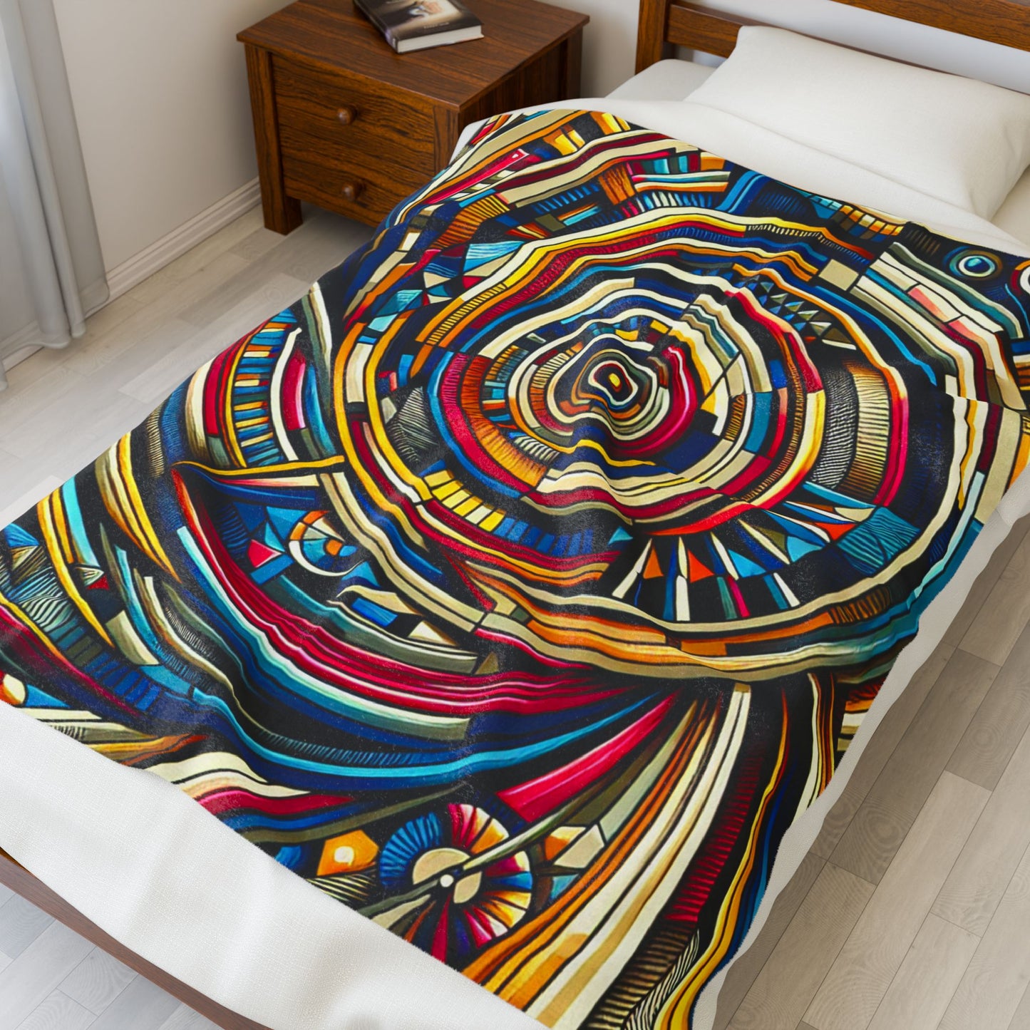 Circular Odyssey in Motion - Plush Blanket