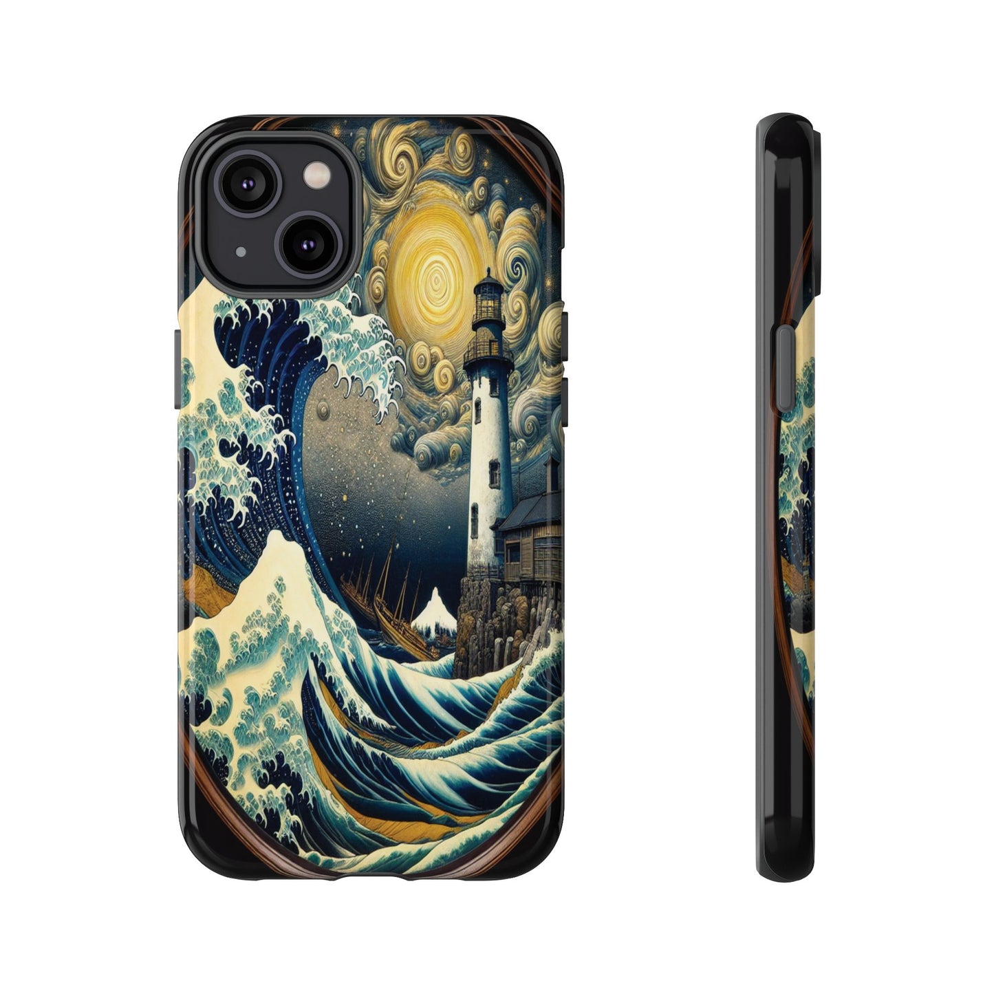 Protective Lighthouse Amidst Celestial Waves Iphone Case Compatible With Iphone 16 15 14 - Phone Cover