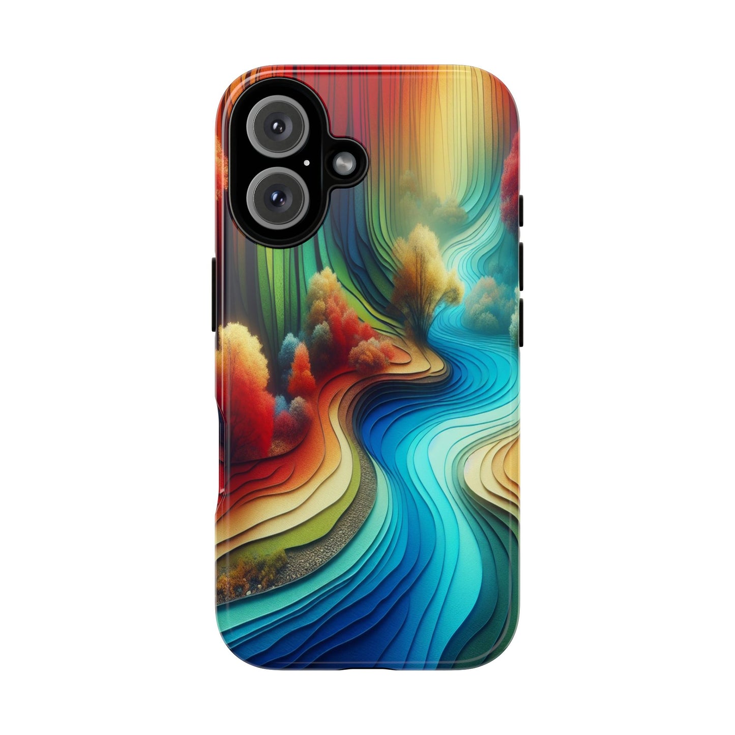 Protective River of Colors Iphone Case Compatible With Iphone 16 15 14 - Iphone Cover