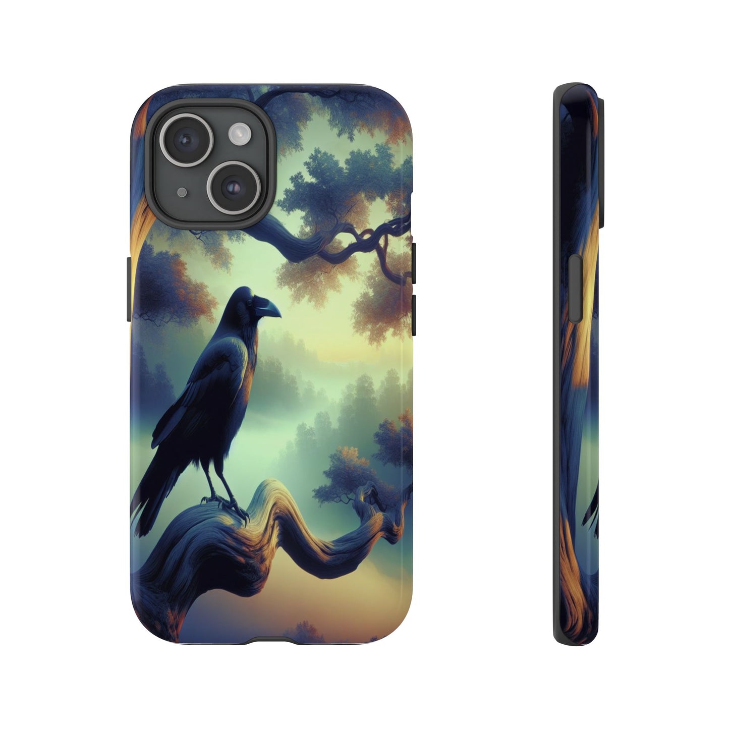 Raven in the Misty Forest - Phone Case