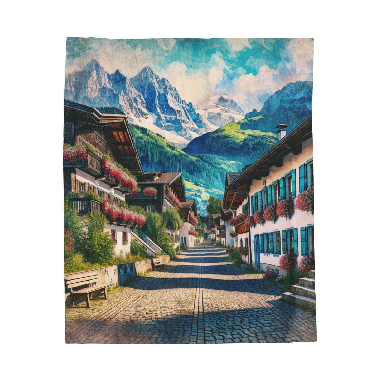 Charming Village Retreat - Plush Blanket