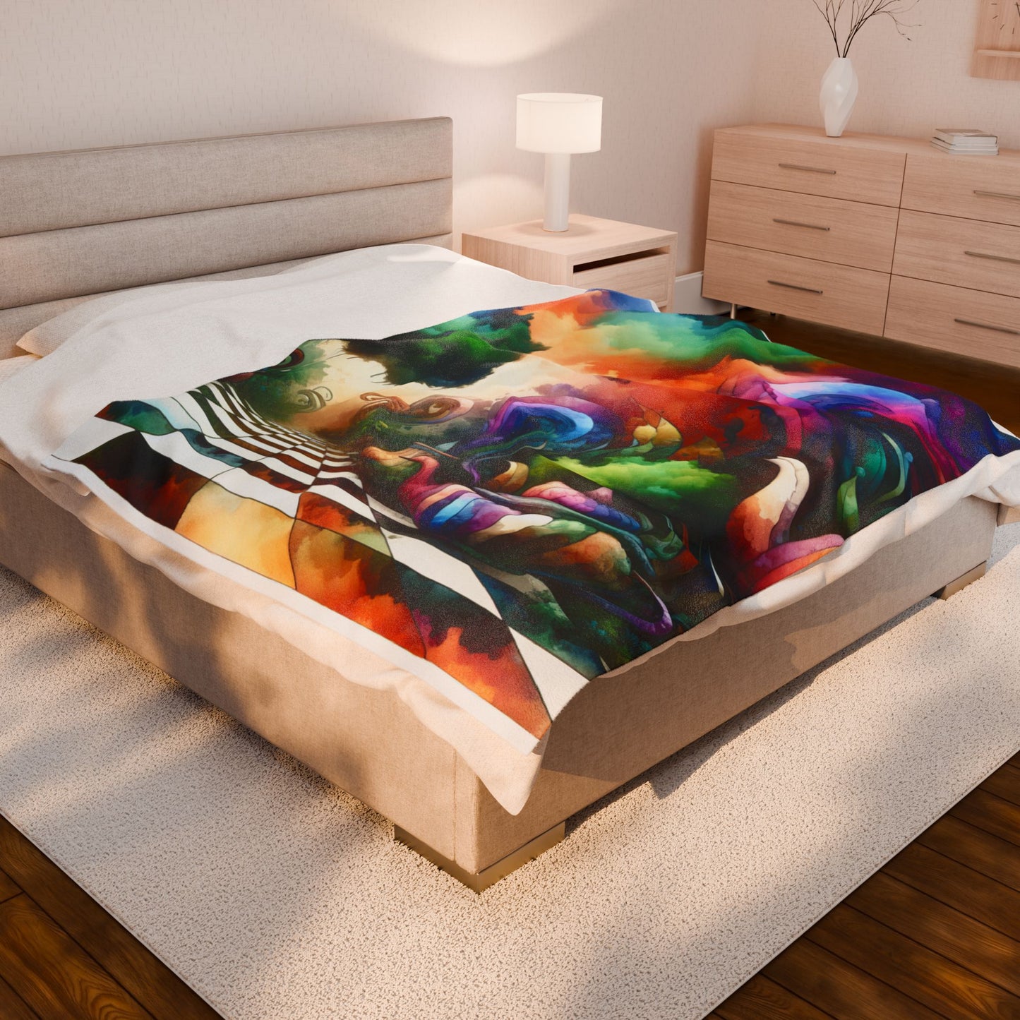 Enigmatic Tea Party Landscape - Plush Blanket