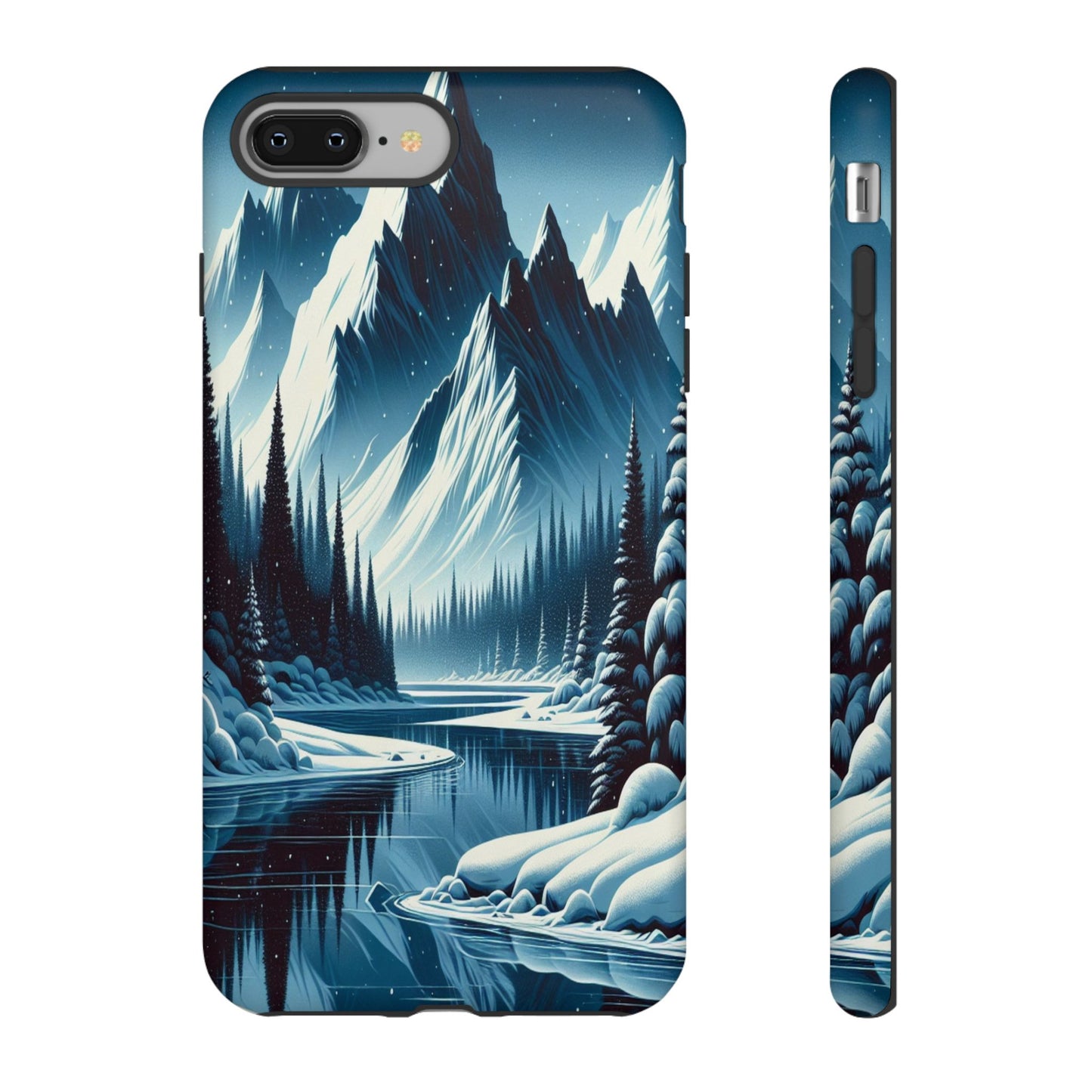 Frozen Peaks and Icy Reflections - Phone Case