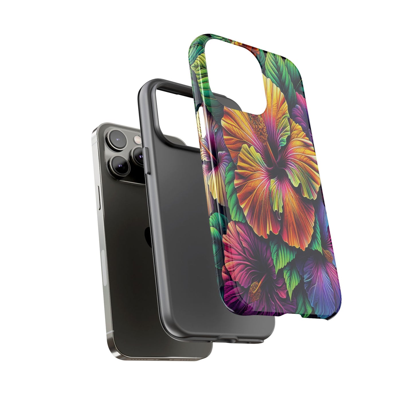 Custom ProtectiveColorful Hibiscus RadianceIphone Case Compatible With Iphone 16 15 14 - Phone Cover