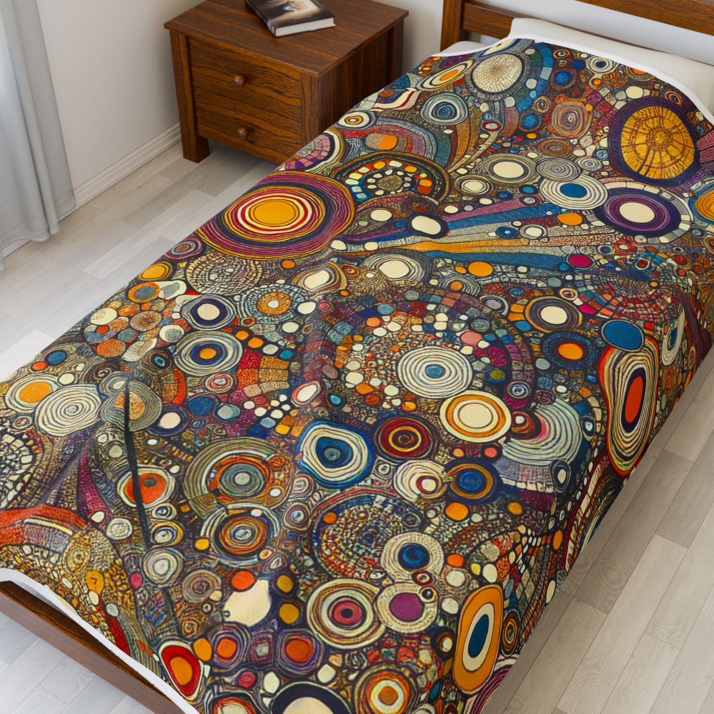 Cosmic Circles Dance - Plush Blanket