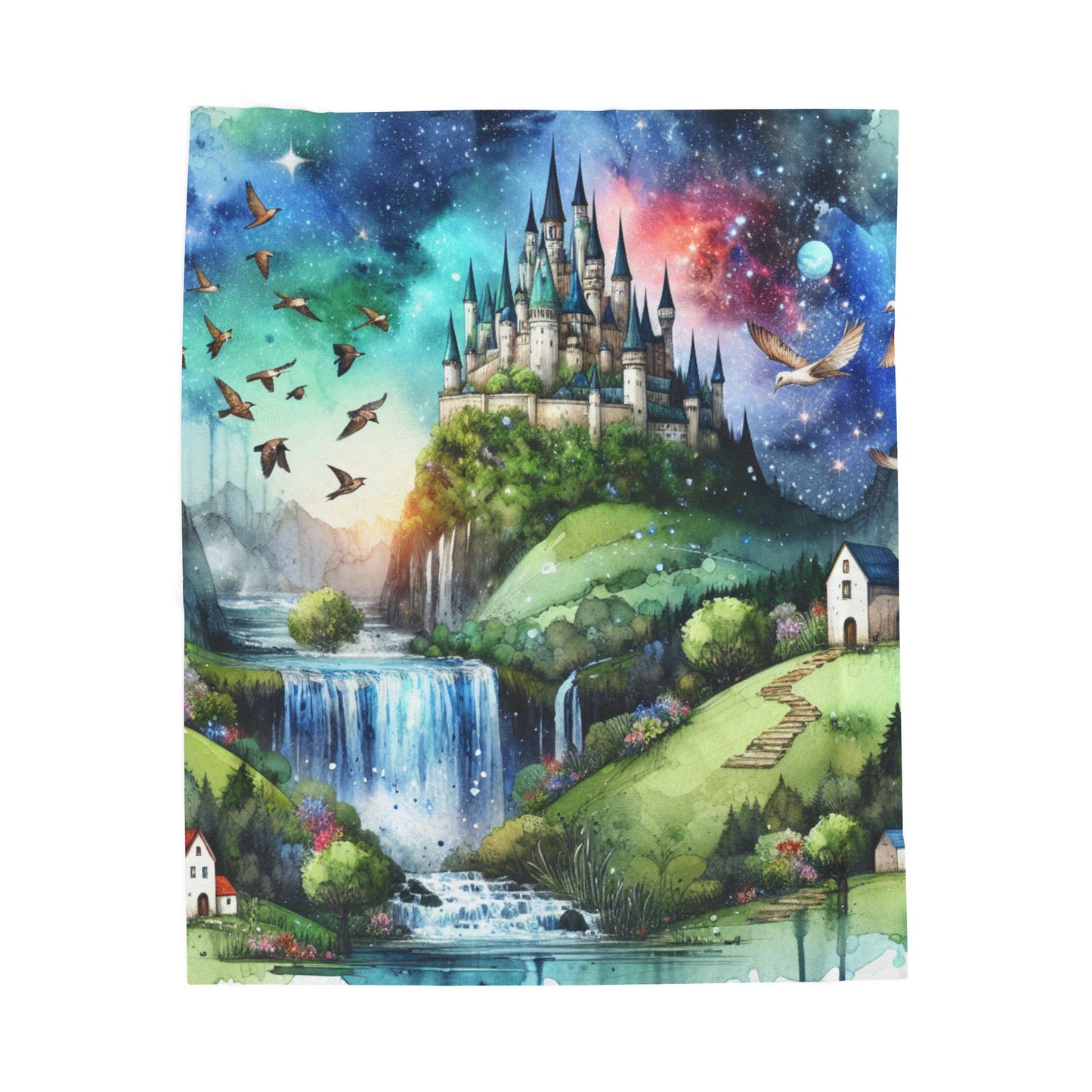 Enchanted Landscape of Dreams - Plush Blanket