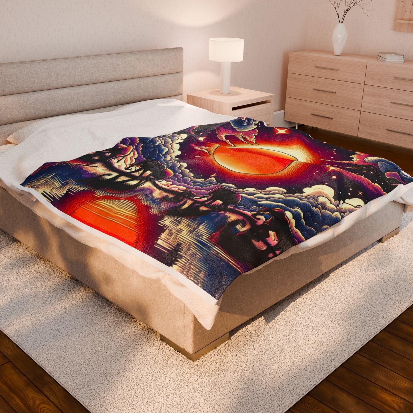 Elephant Odyssey Under Celestial Sphere - Plush Blanket