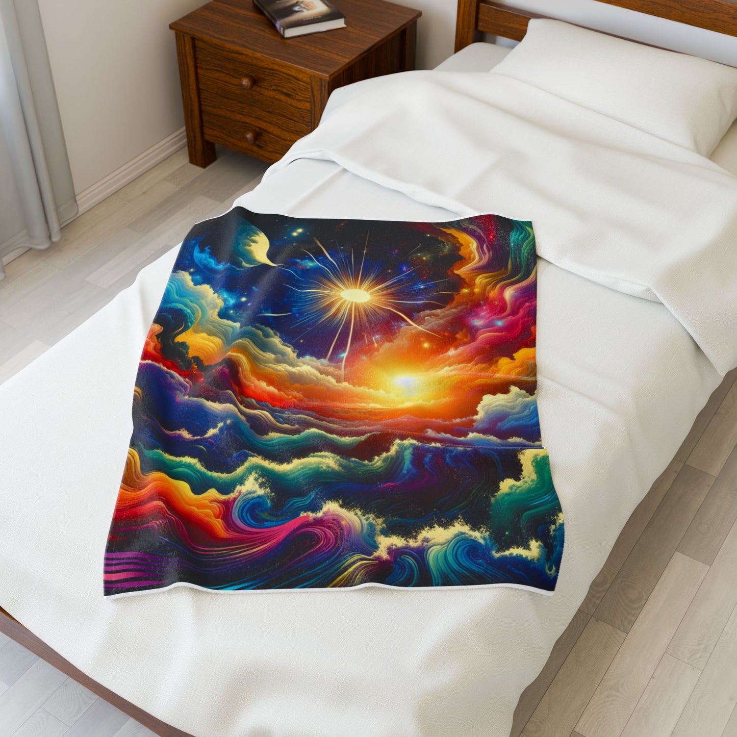 Cosmic Waves Odyssey - Plush Blanket