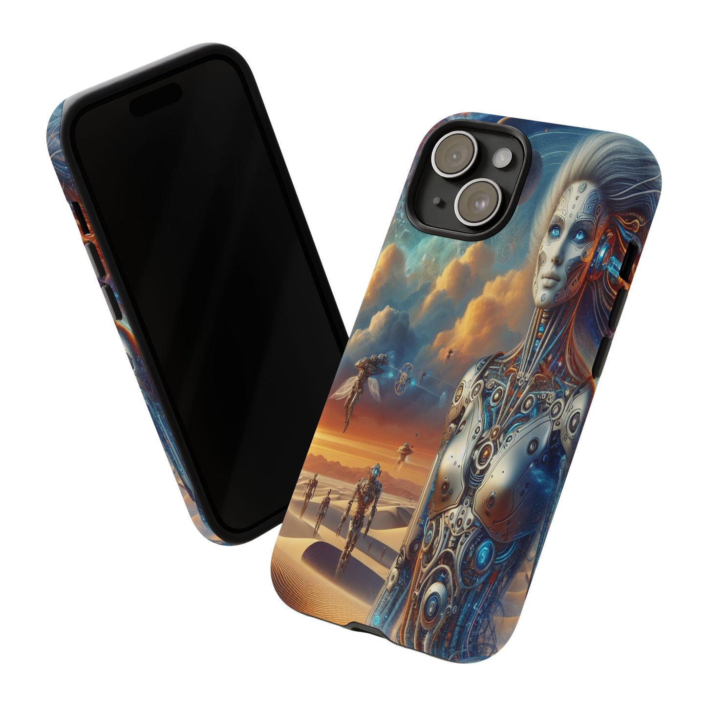 Protective Futuristic Wanderers in the Dunes Iphone Case Compatible With Iphone 16 15 14 - Phone Cover