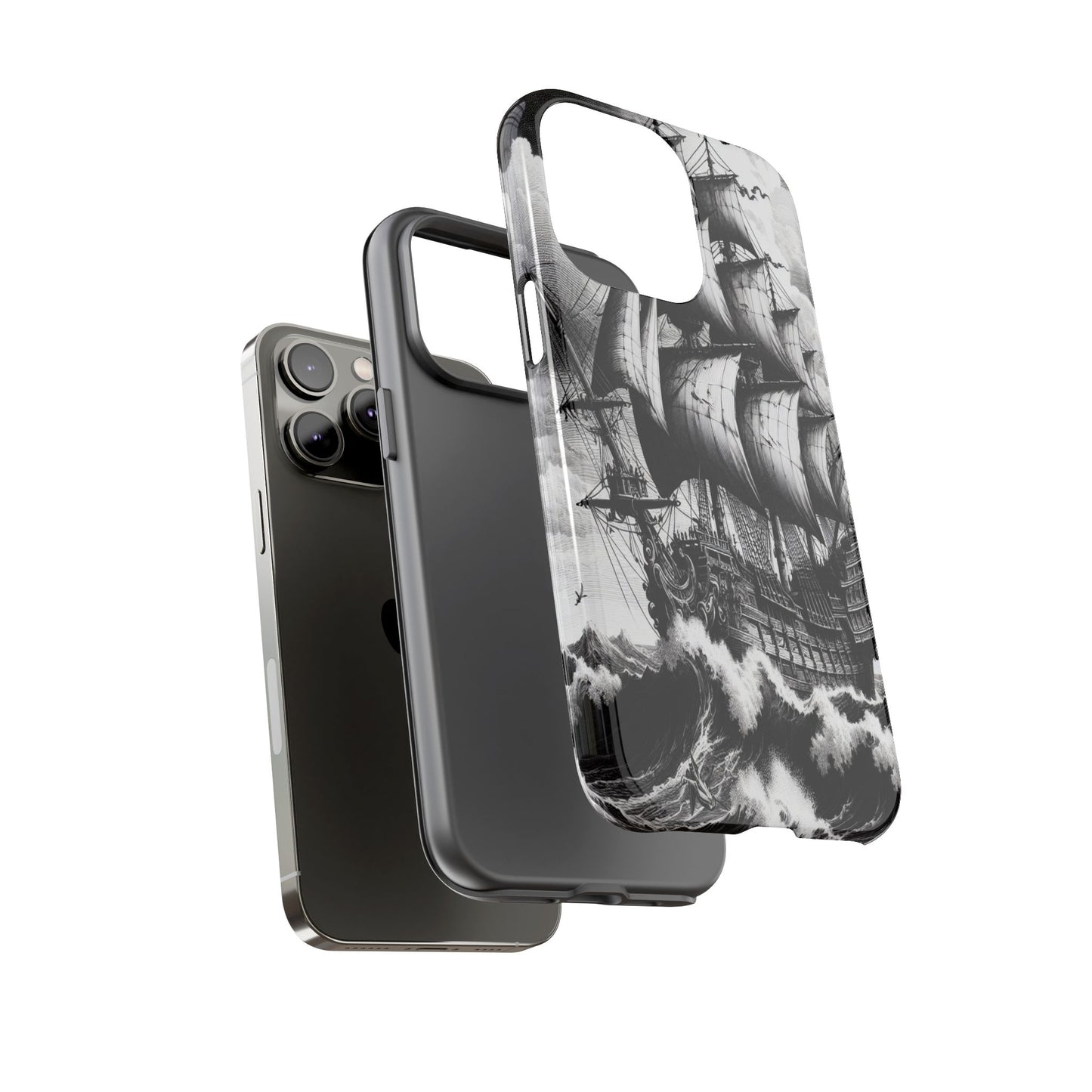 Custom ProtectiveSailing Through the TempestIphone Case Compatible With Iphone 16 15 14 - Phone Cover