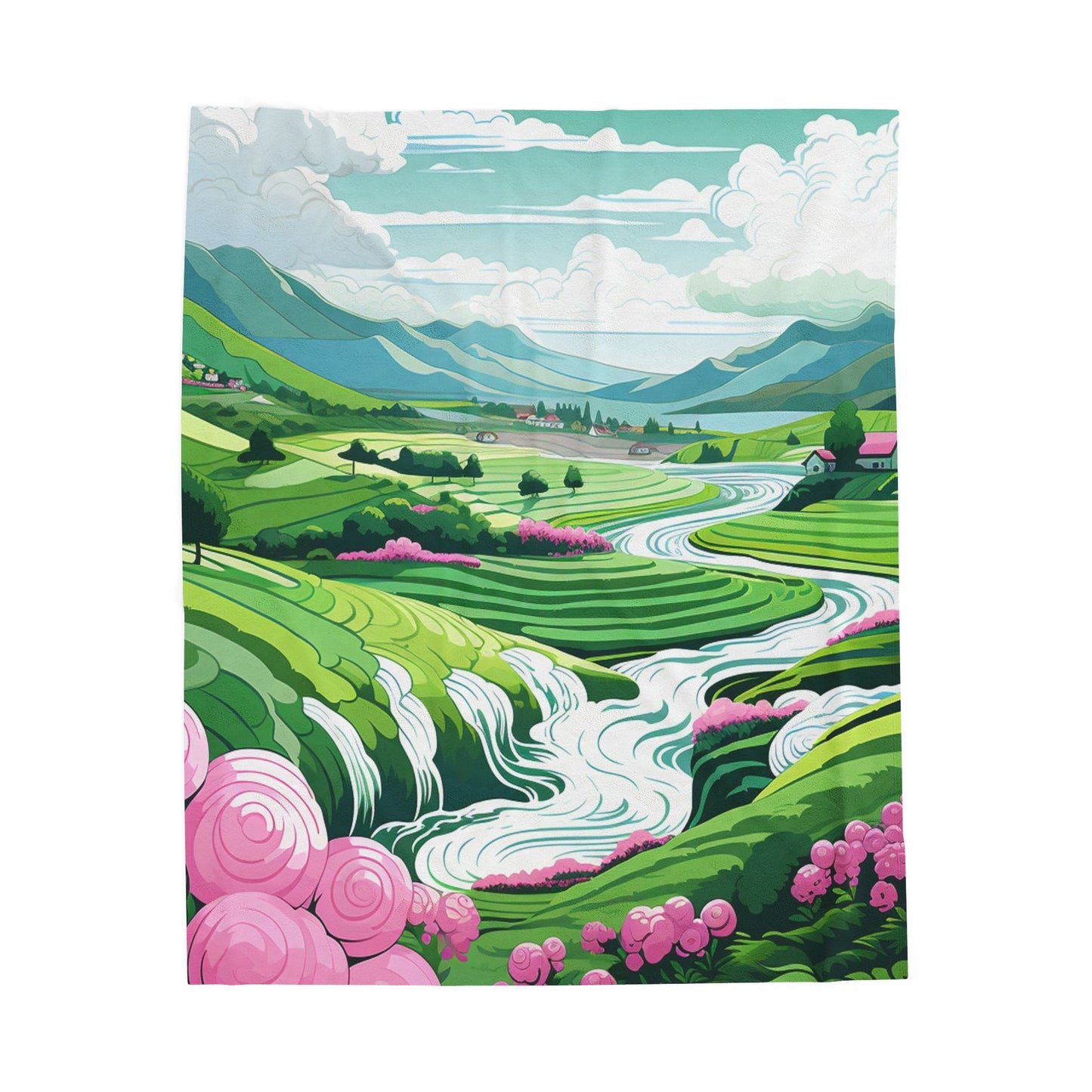 Surreal Blossom Valley- Plush Blanket