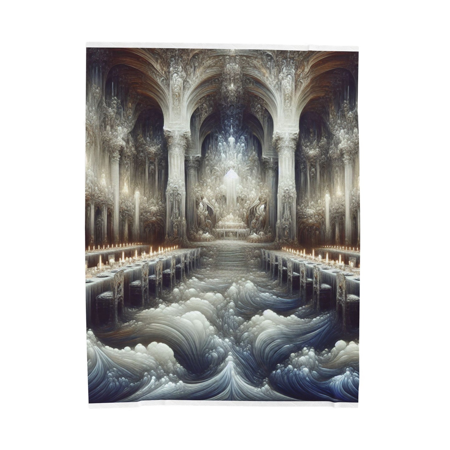Ethereal Cathedral of Waves- Plush Blanket
