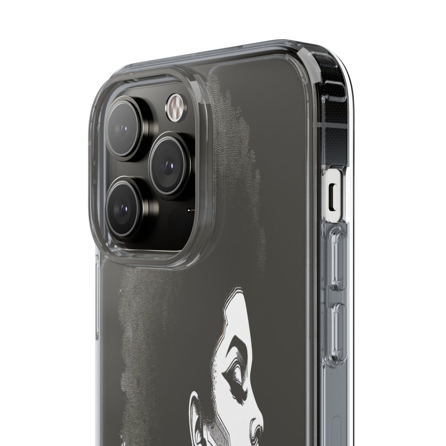 Transparent Afro Goddess Portrait Iphone Case Compatible With Iphone 16 15 14 - Clear Phone Cover