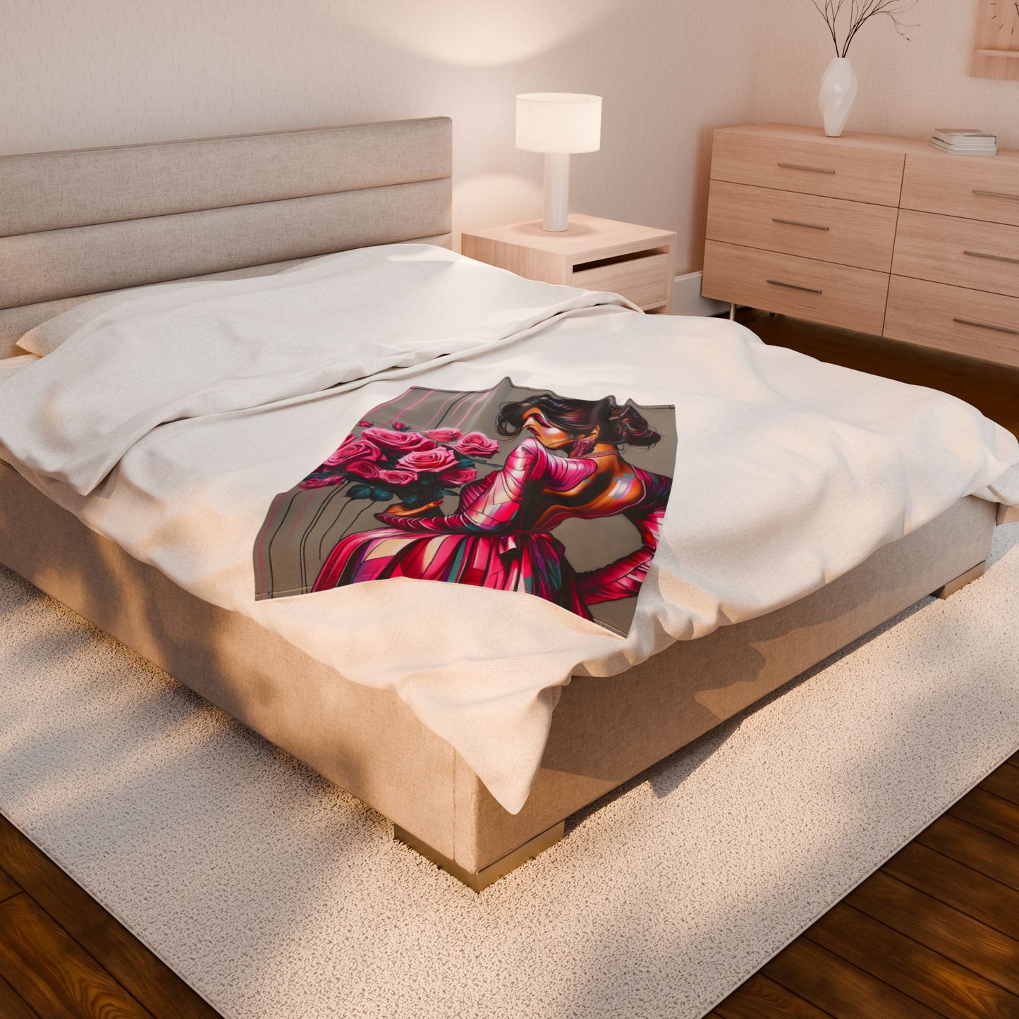Pink Elegance Unveiled - Plush Blanket