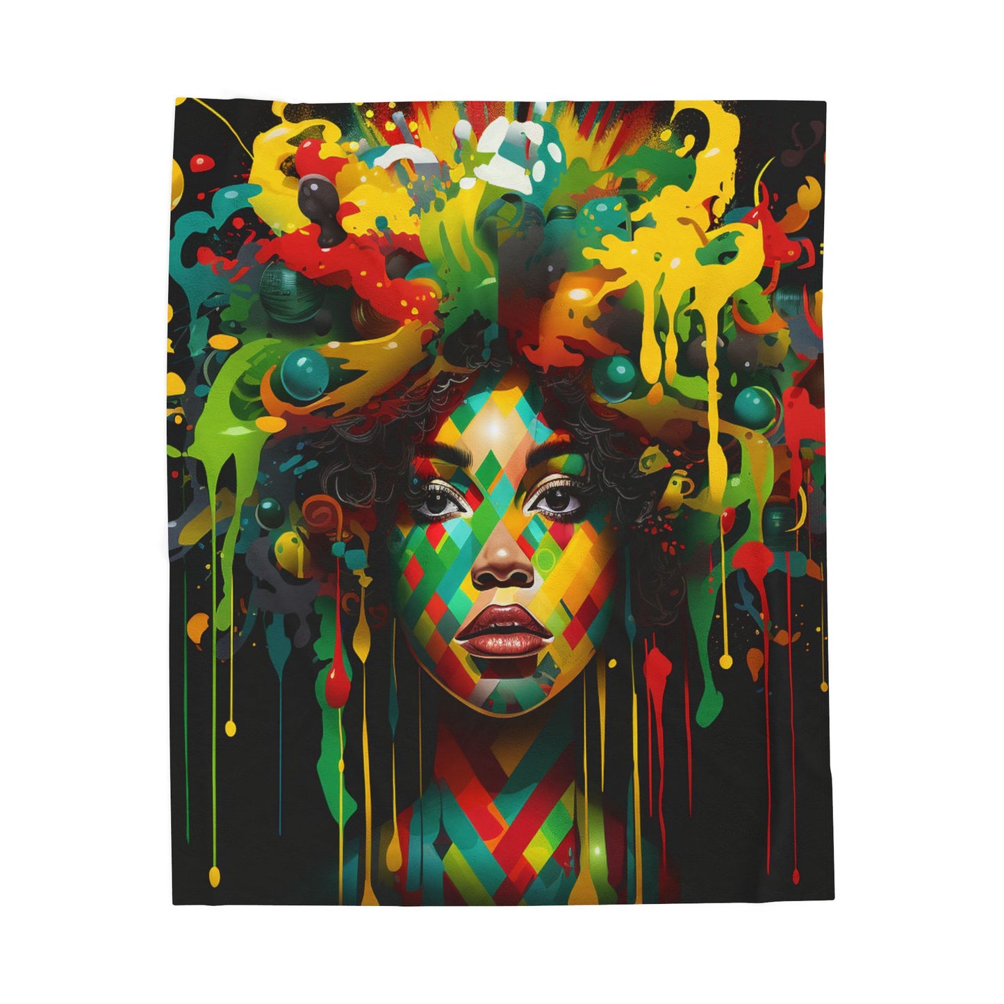 Colorful Essence Unleashed- Plush Blanket