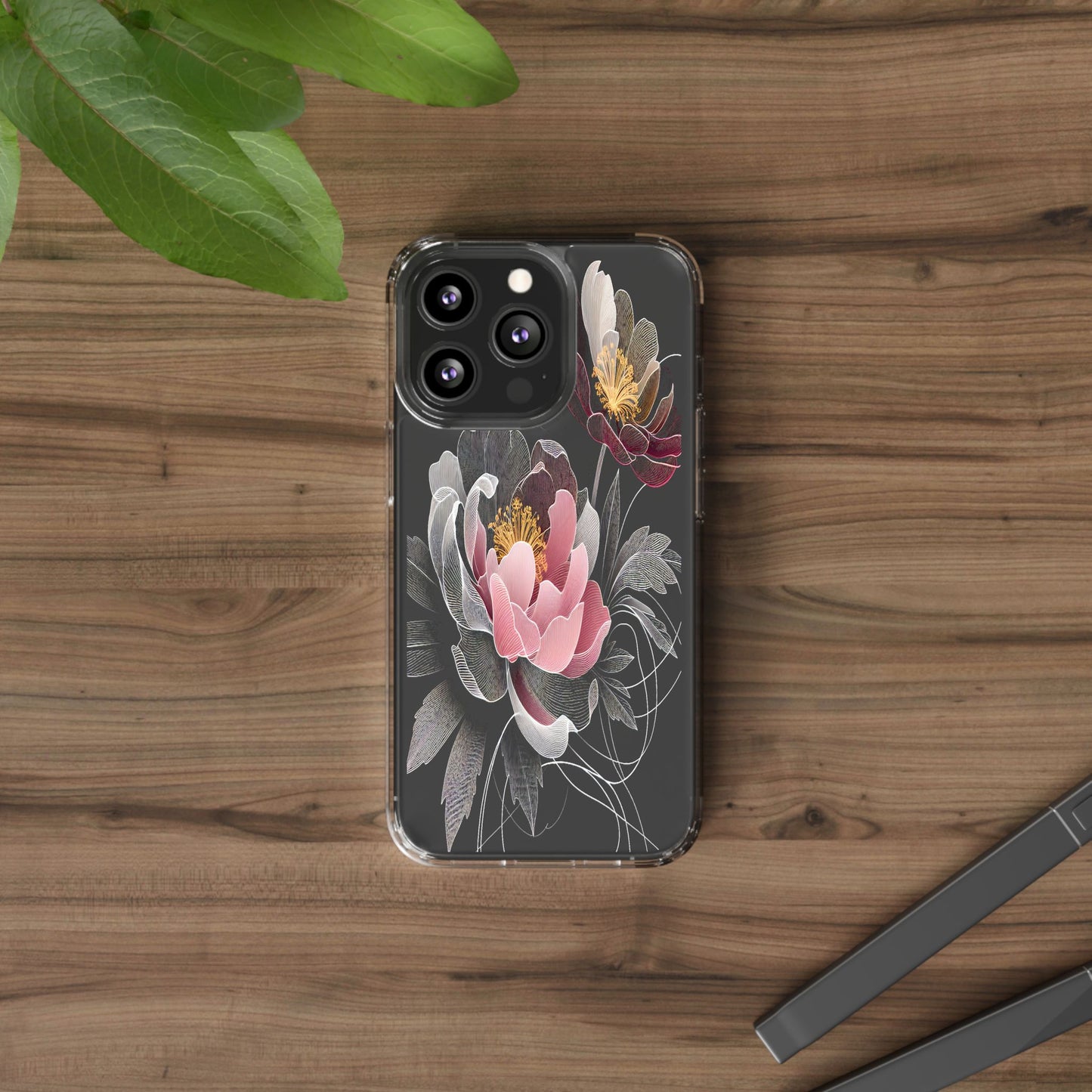 Transparent Petals in Motion Iphone Case Compatible With Iphone 16 15 14 - Clear Phone Cover