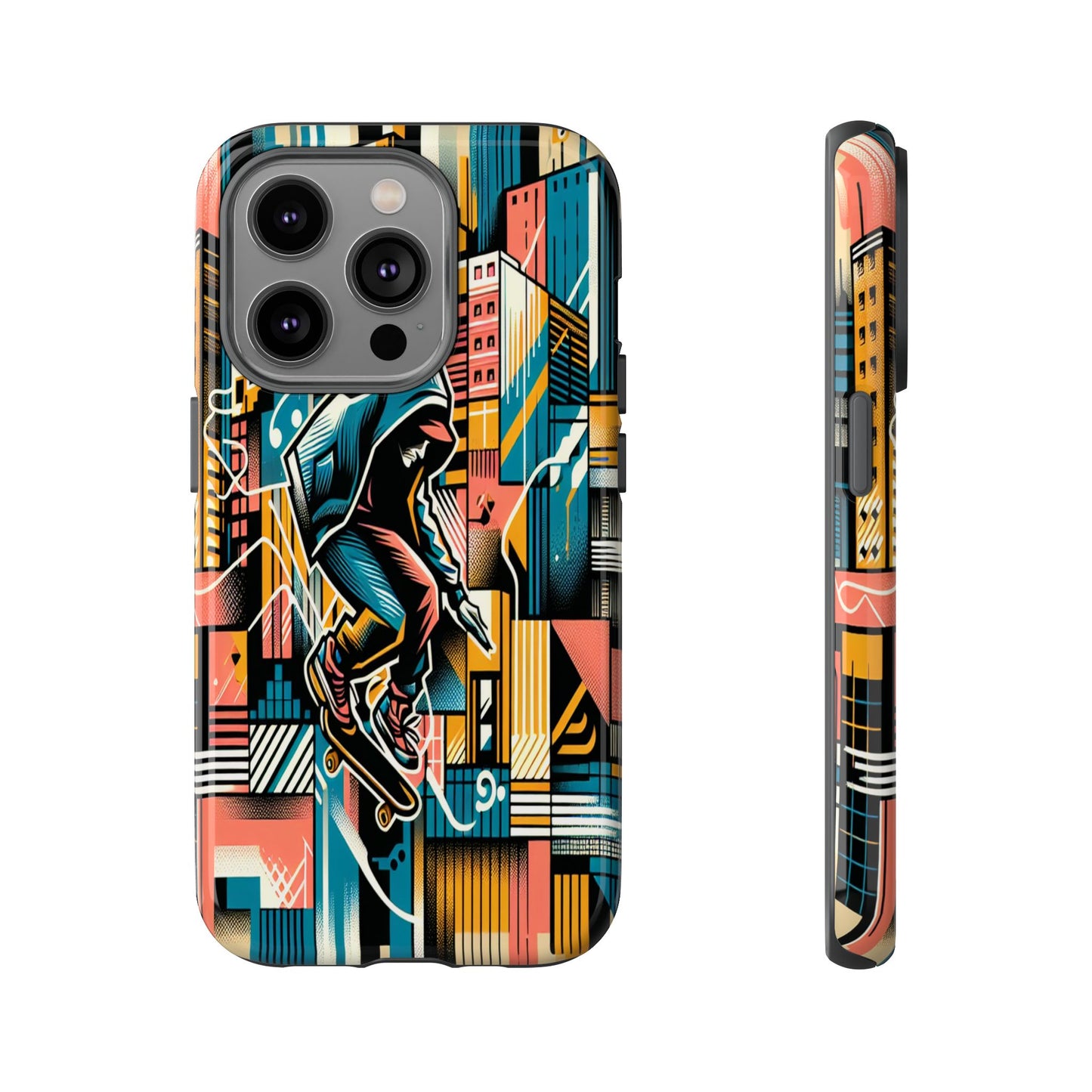 Skater in the Cityscape - Phone Case