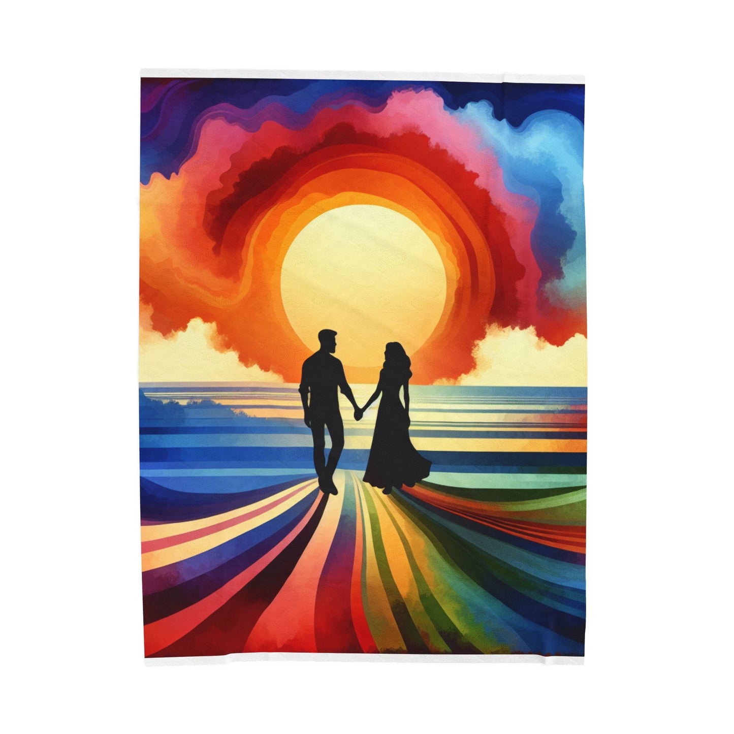 Silhouettes in the Glow - Plush Blanket