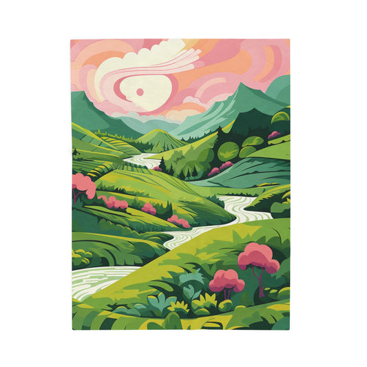 Enchanted Valley Sunset- Plush Blanket