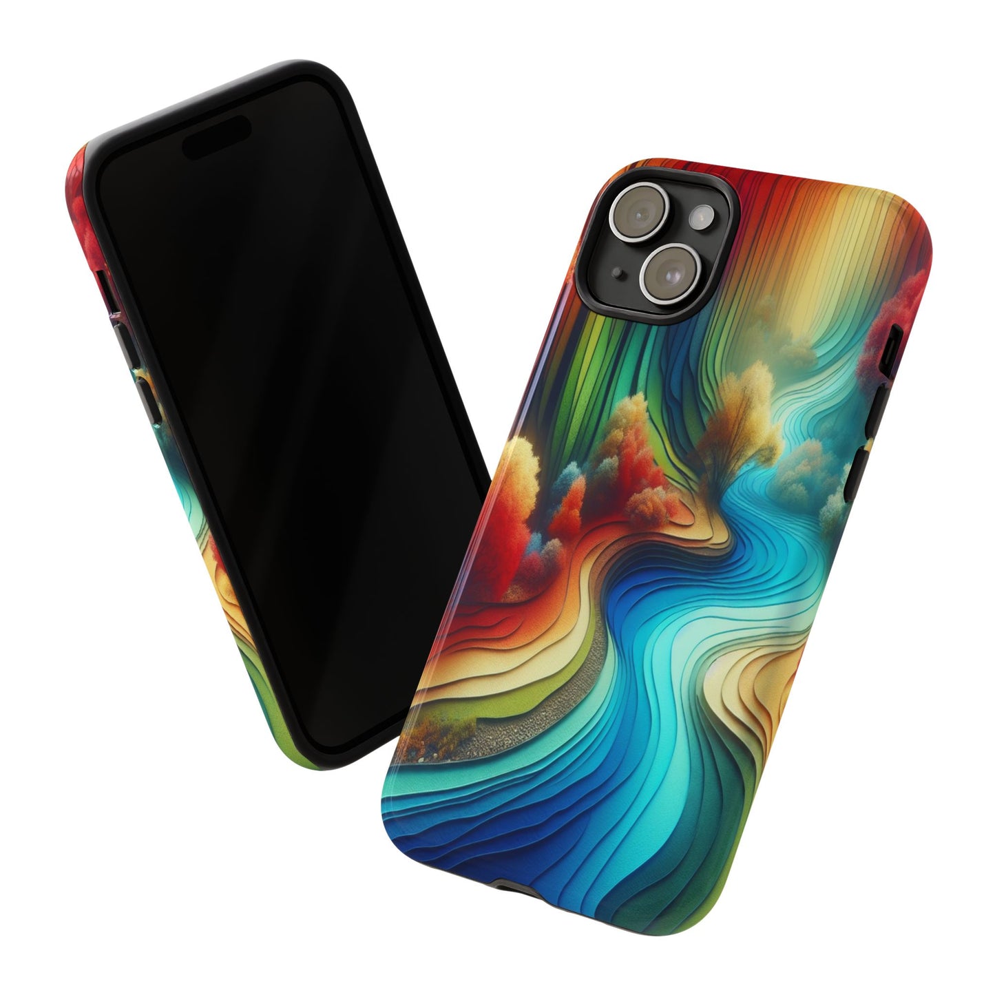 Protective River of Colors Iphone Case Compatible With Iphone 16 15 14 - Iphone Cover