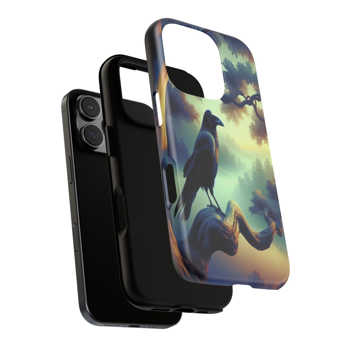 Raven in the Misty Forest - Phone Case