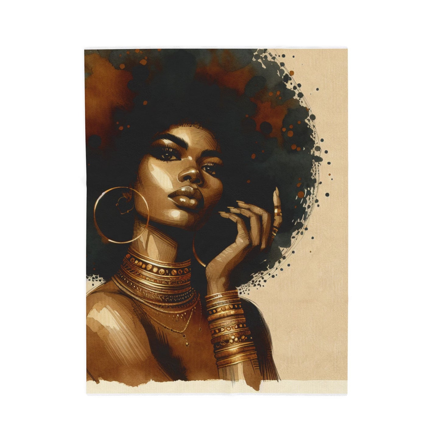 Melanin Majestic Aura - Plush Blanket