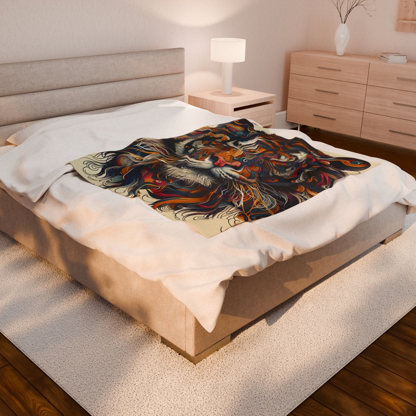 Fierce Imaginative Tiger - Plush Blanket