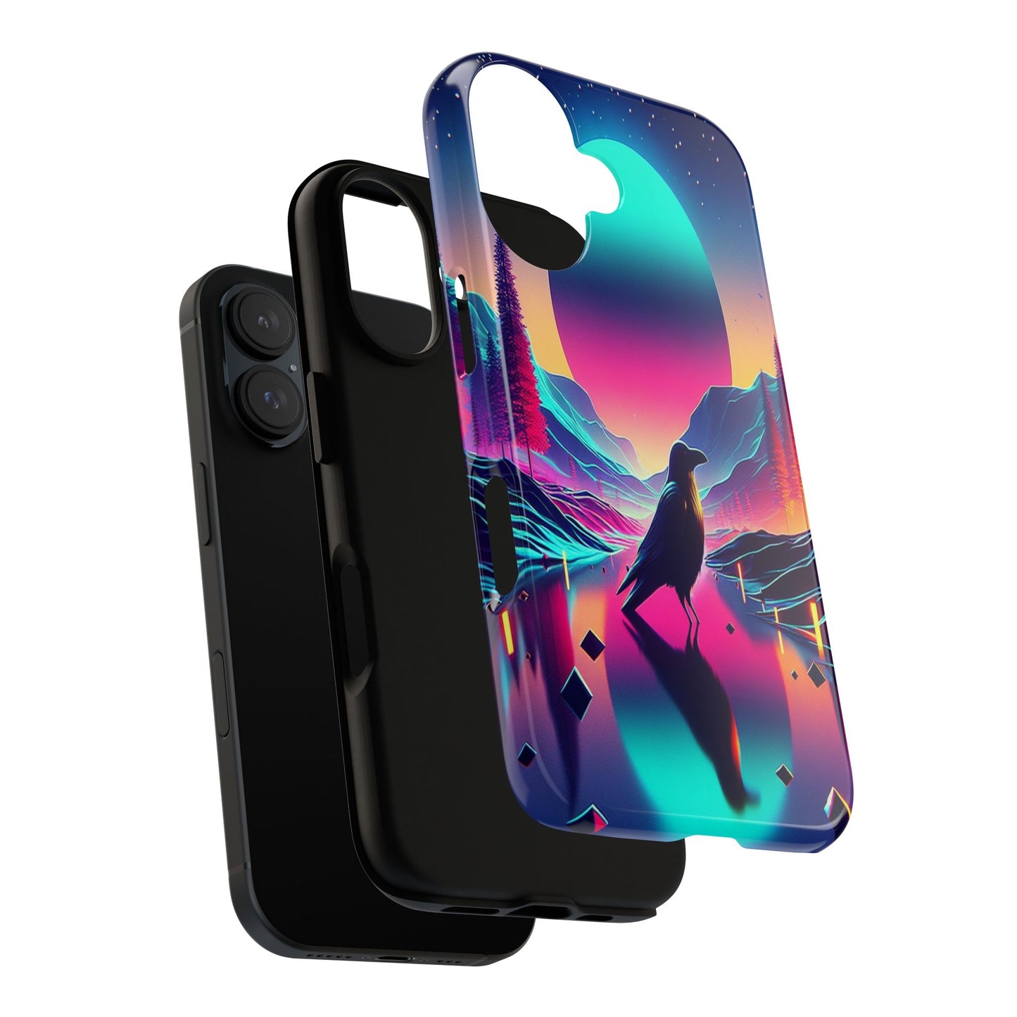 Celestial Horizon with Raven - Phone Case