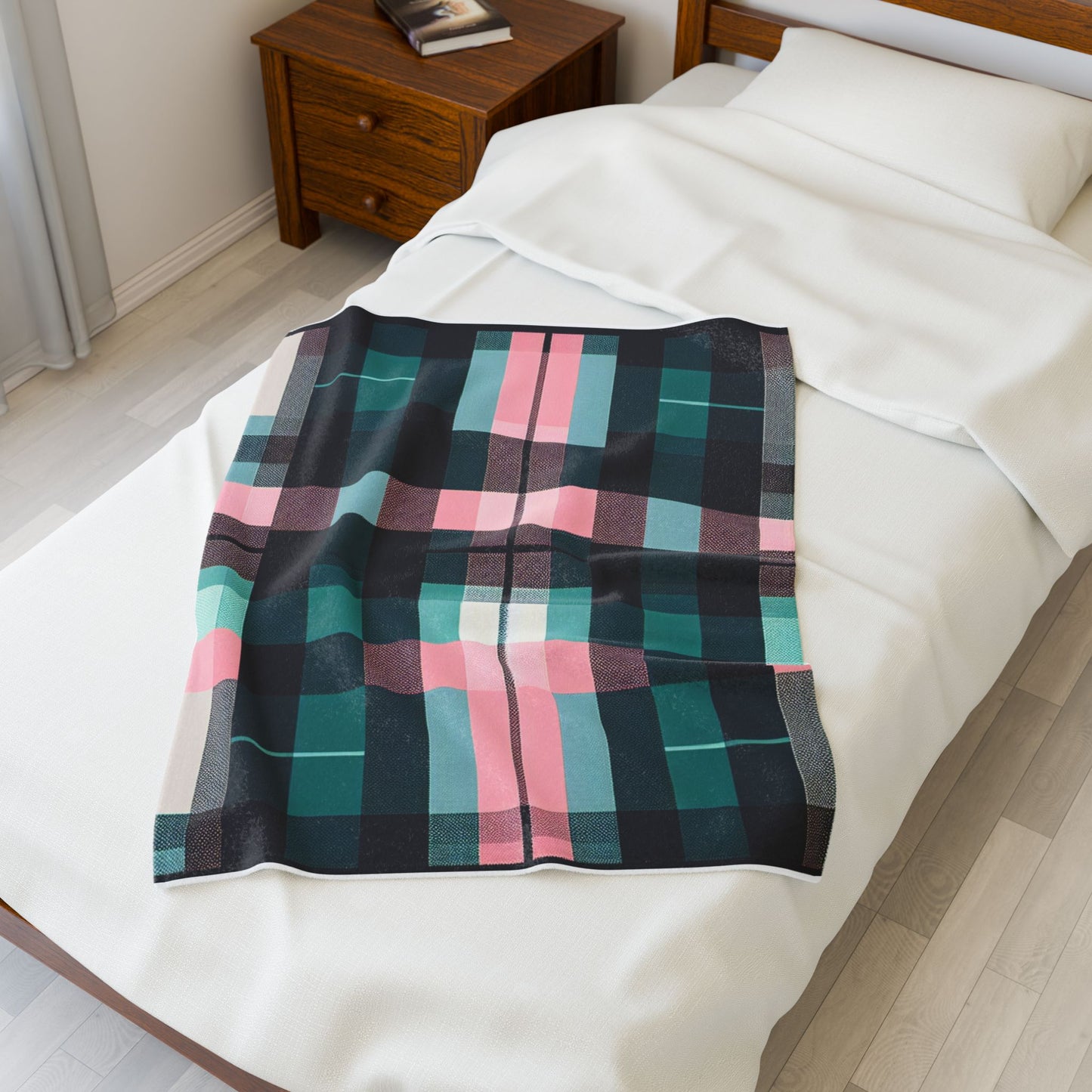 Pastel Plaid Panorama- Plush Blanket