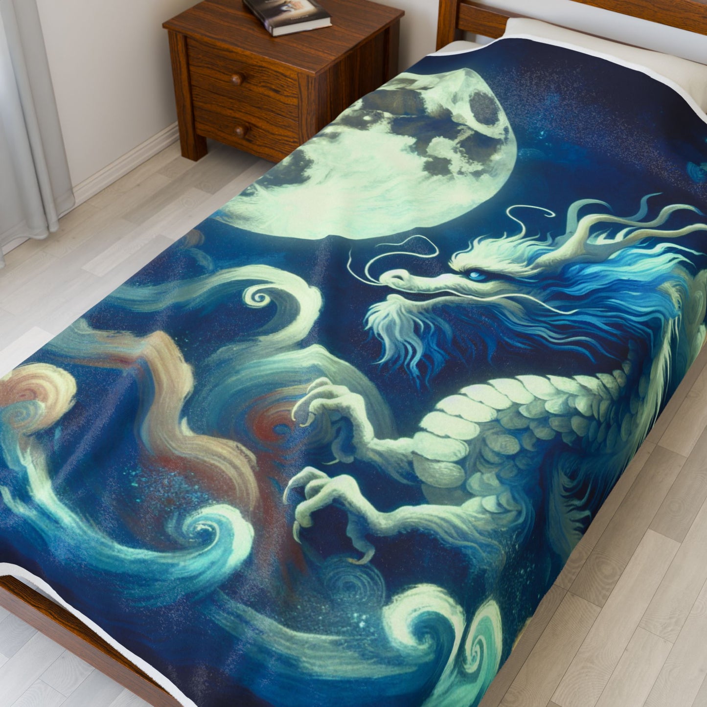 Lunar Dragon Serenity - Plush Blanket