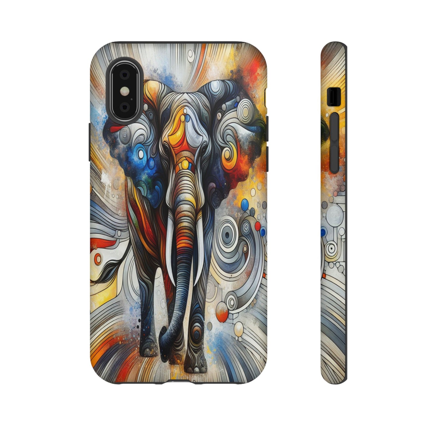 Protective Elephant in Swirling Colors Iphone Case Compatible With Iphone 16 15 14 - Phone Cover
