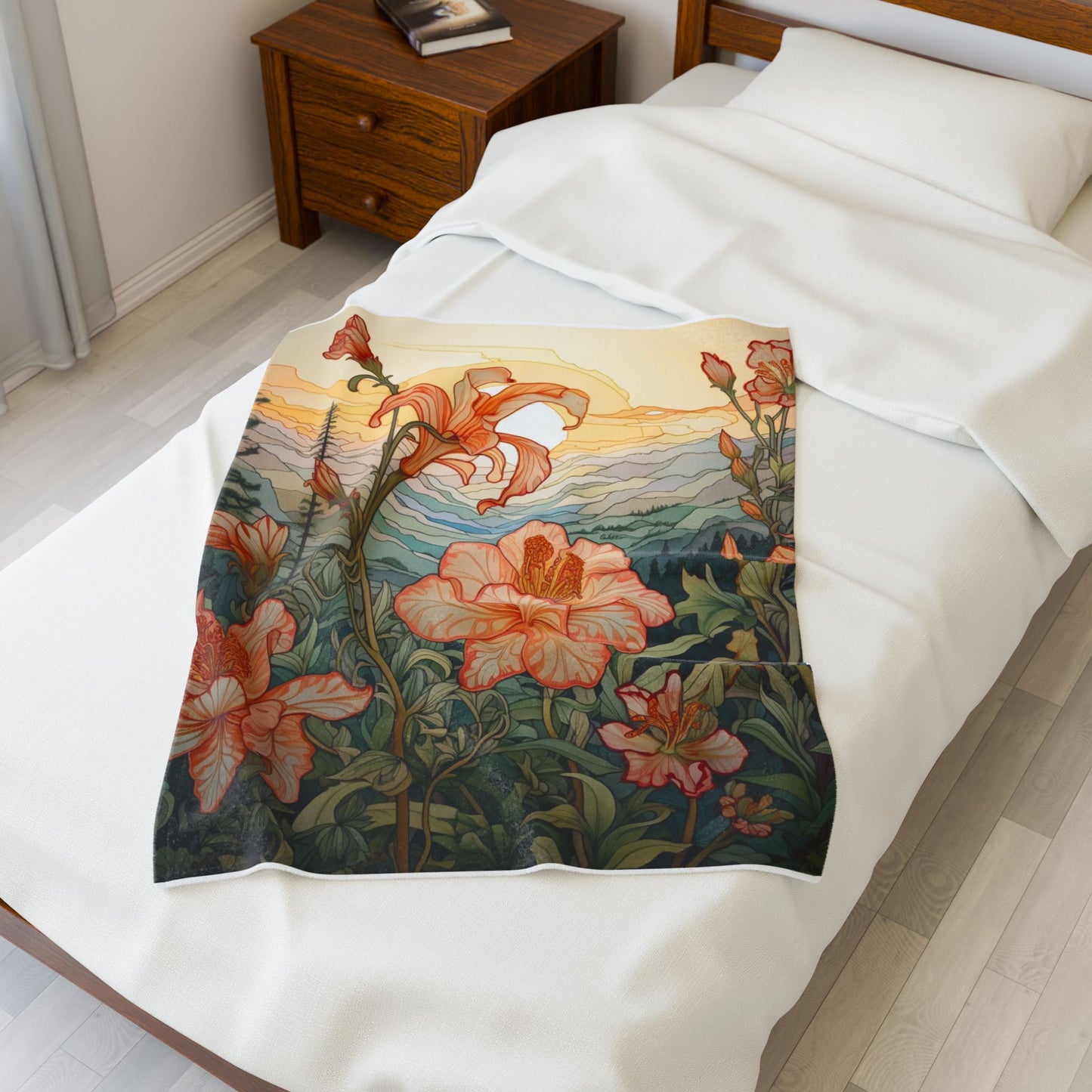 Alpine Garden at Dawn- Plush Blanket