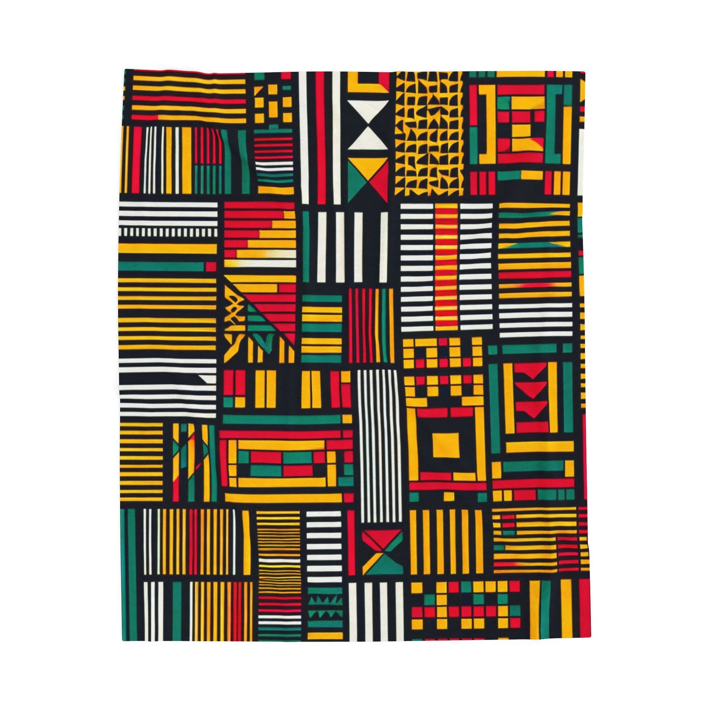 Contrast Patchwork Canvas- Plush Blanket