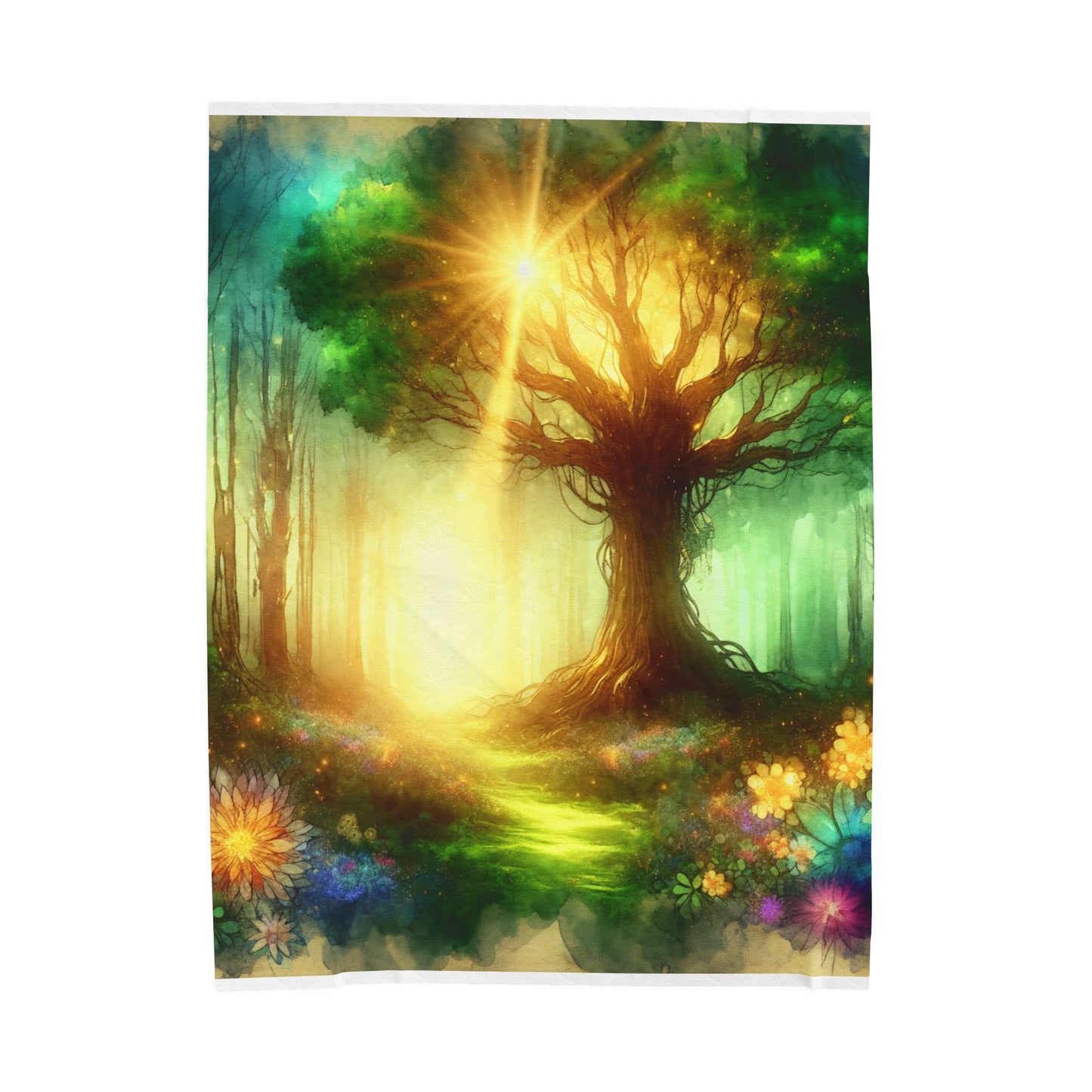 Enlightened Wilderness Gleam - Plush Blanket