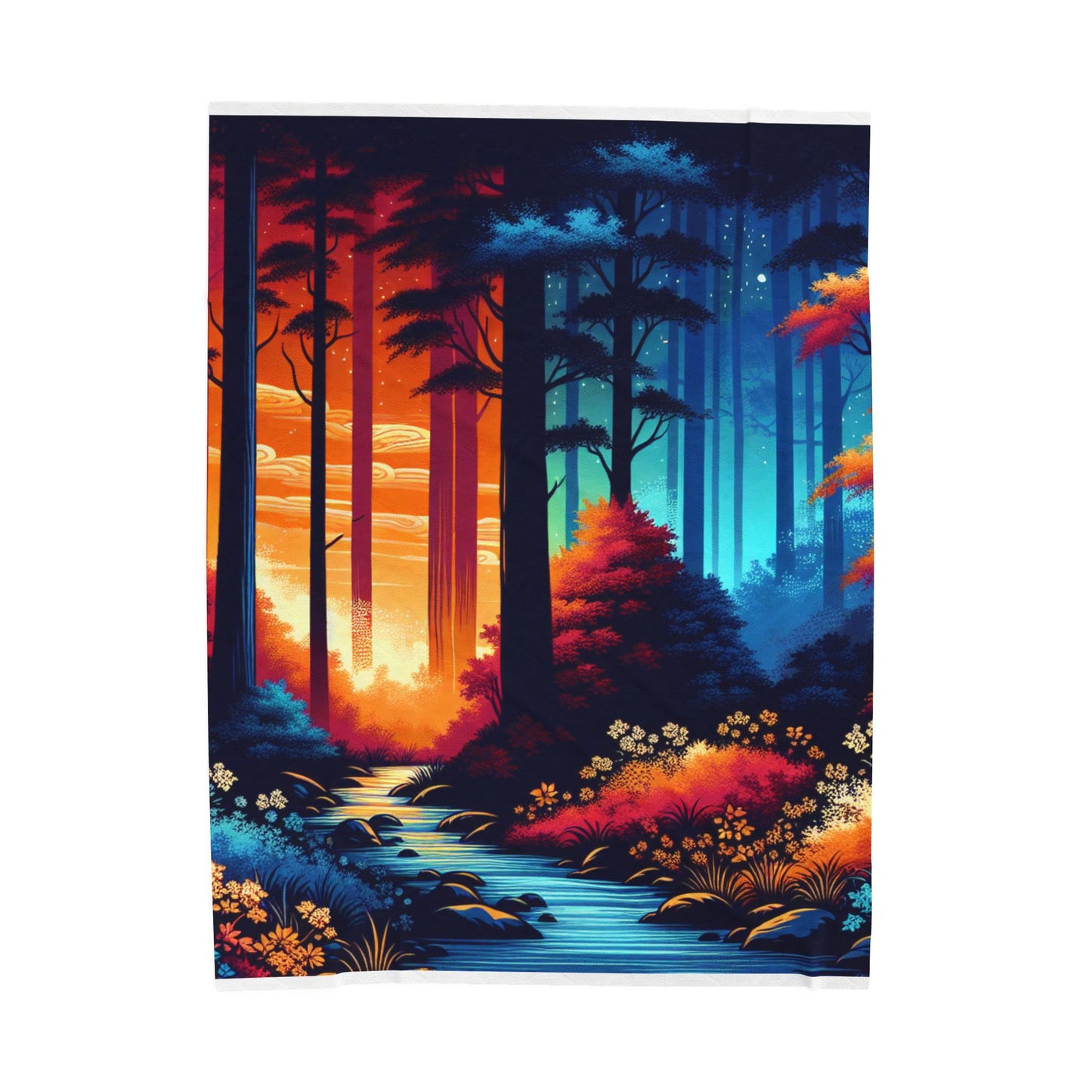 Enchanting Woodlands in Paint - Plush Blanket